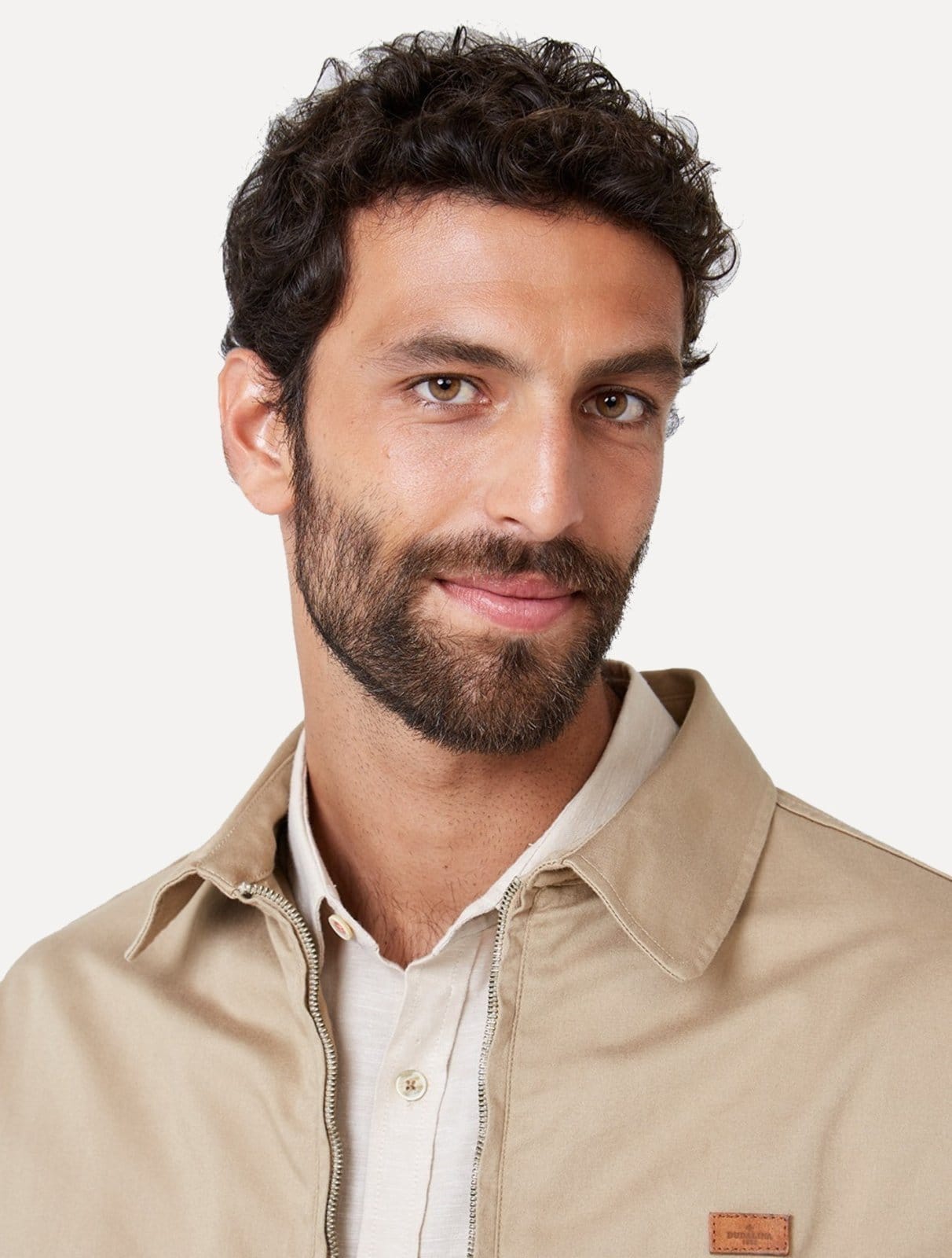 Vista 2 Jaqueta Dudalina Masculina Sarja Madison édio Dudalina cáqui