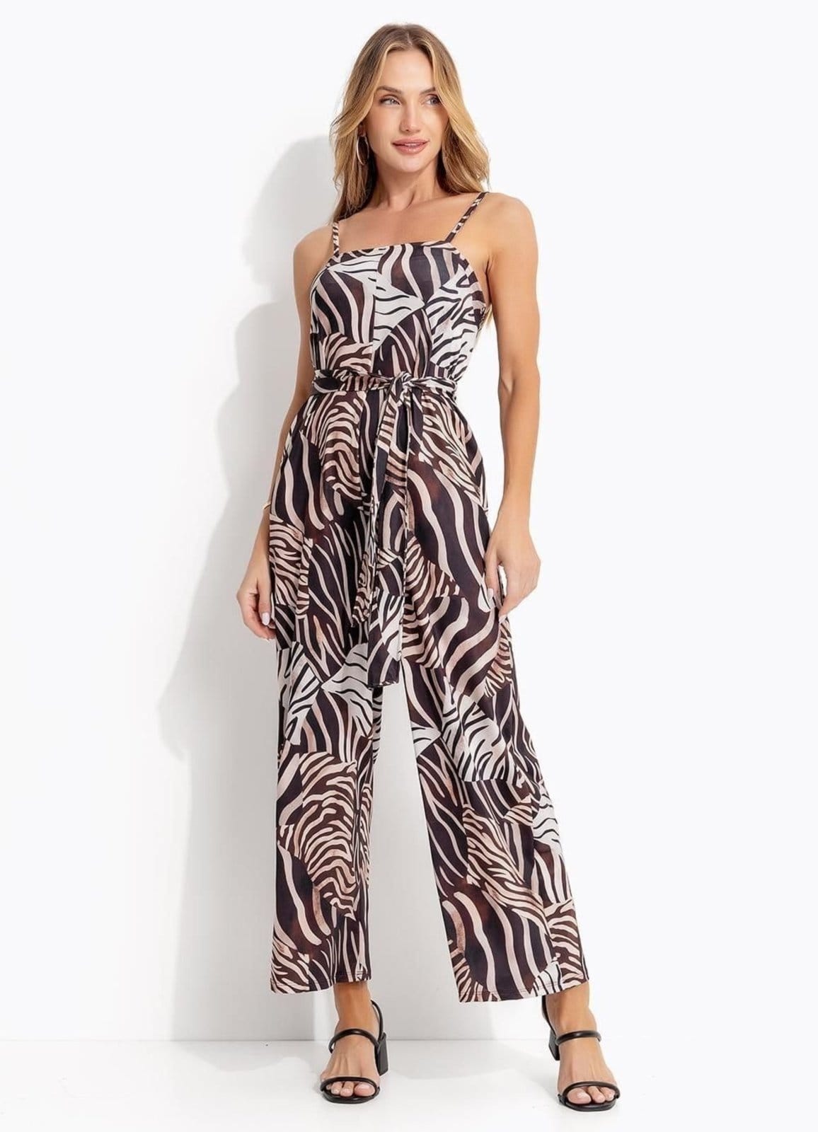 Macacão Em Malha Fria Quintess Animal Print