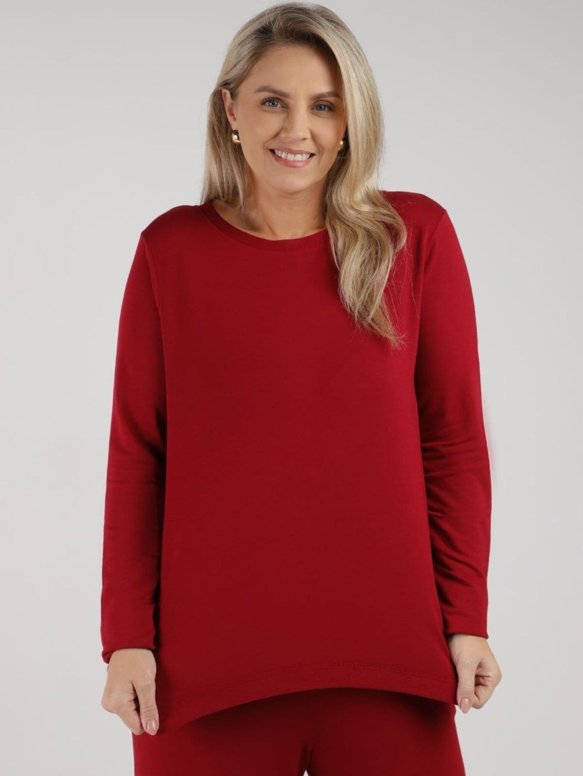 Vista principal Moletom Mullet Plus Size Feminino VINHO Autentique roxo