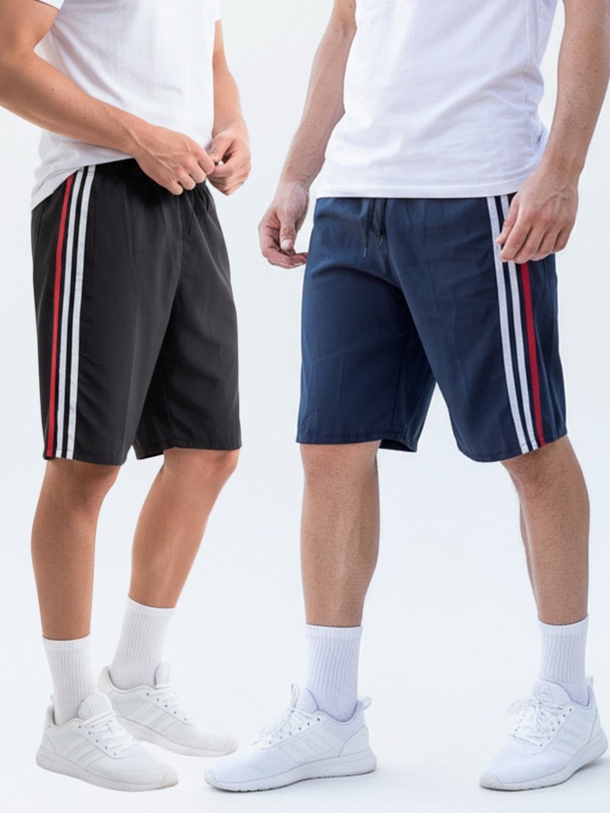 KIT 2 Bermuda Masculina Tactel Leve KS Listra Lateral Popular Esporte