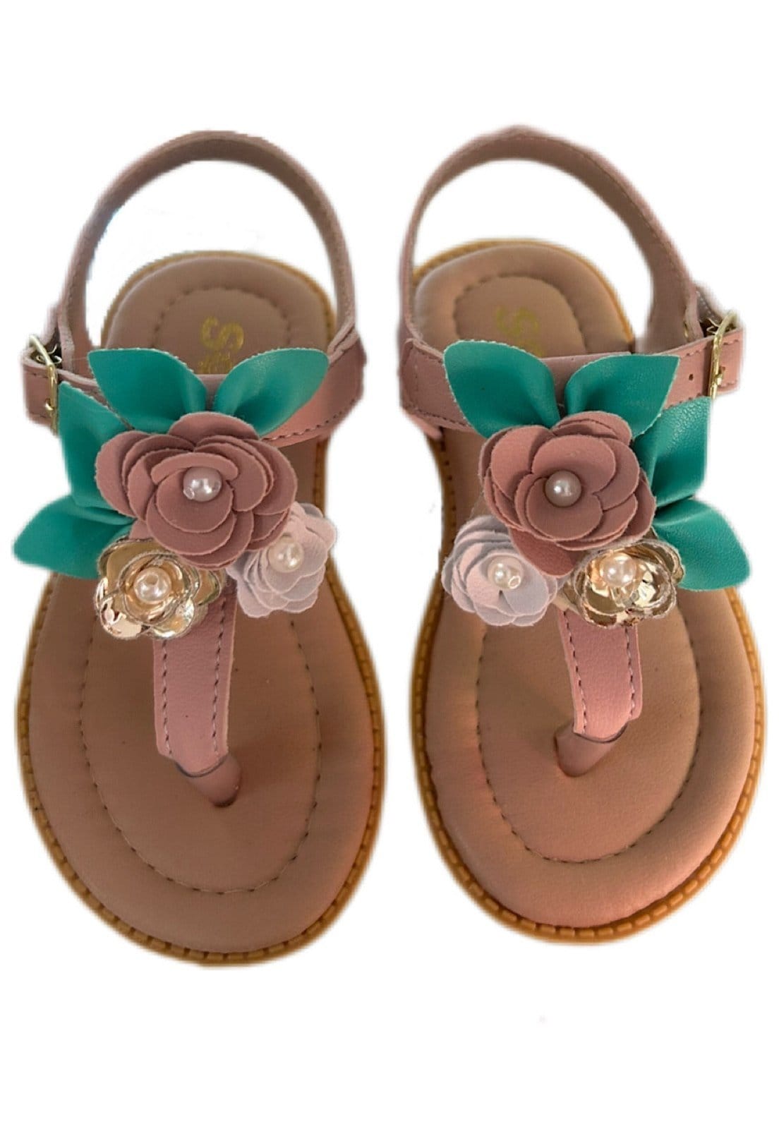 Vista 2 Infantil - Sandália menina infanil Solzim de dedinho flor SOLZIM CALÇADOS nude