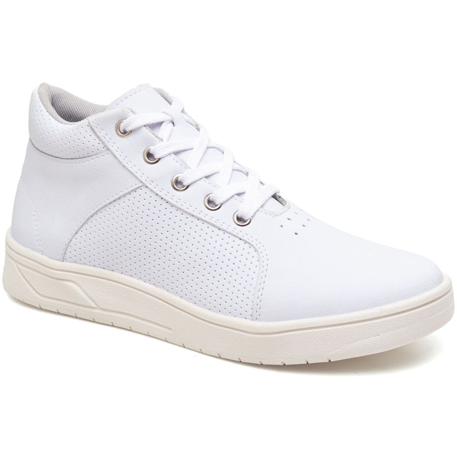 Vista 2 Tênis Feminino Casual Cano Alto Botinha Conforto Polo Blu branco
