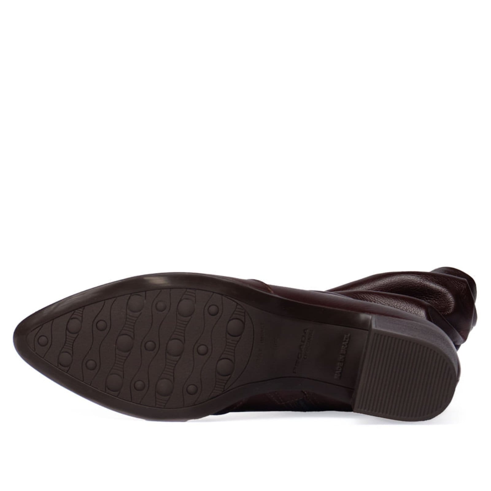 Vista 2 Bota Feminina Pegada Couro Soft Touch Salto Bloco PEGADA marrom