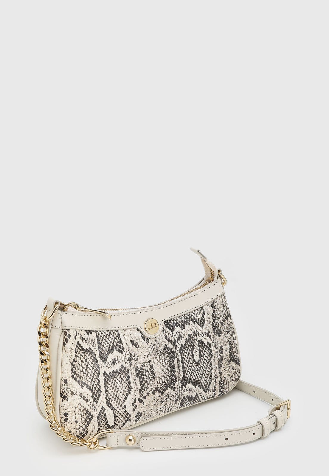Vista 2 Bolsa Feminina Jorge Bischoff Pequena Snake Off-White Jorge Bischoff off-white white