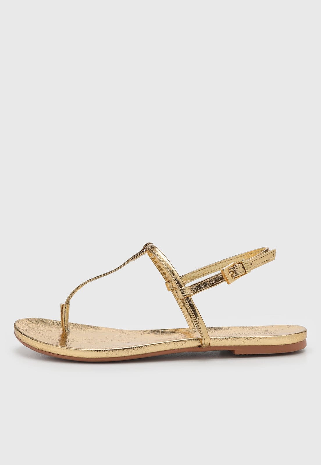 Vista principal Rasteira Feminina Santa Lolla Metalizada Dourada Santa Lolla dourado