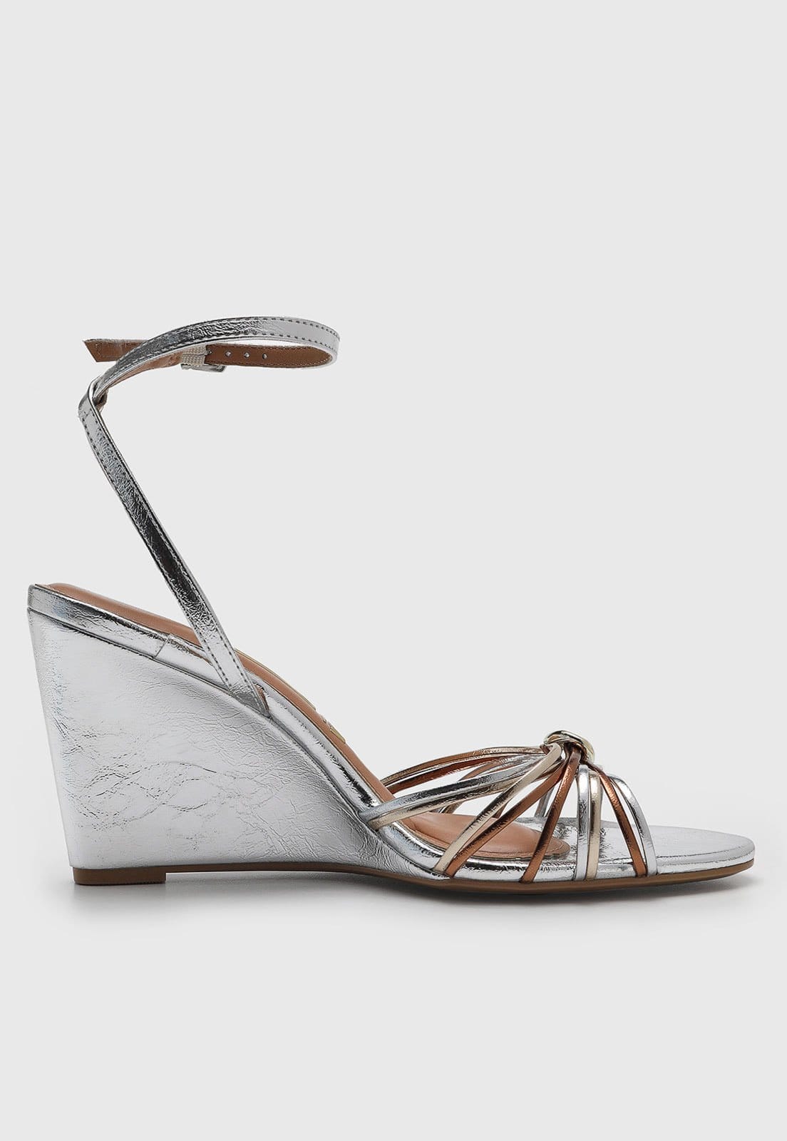 Vista 2 Sandália Feminina Vizzano Salto Anabela Metalizada VIZZANO prata