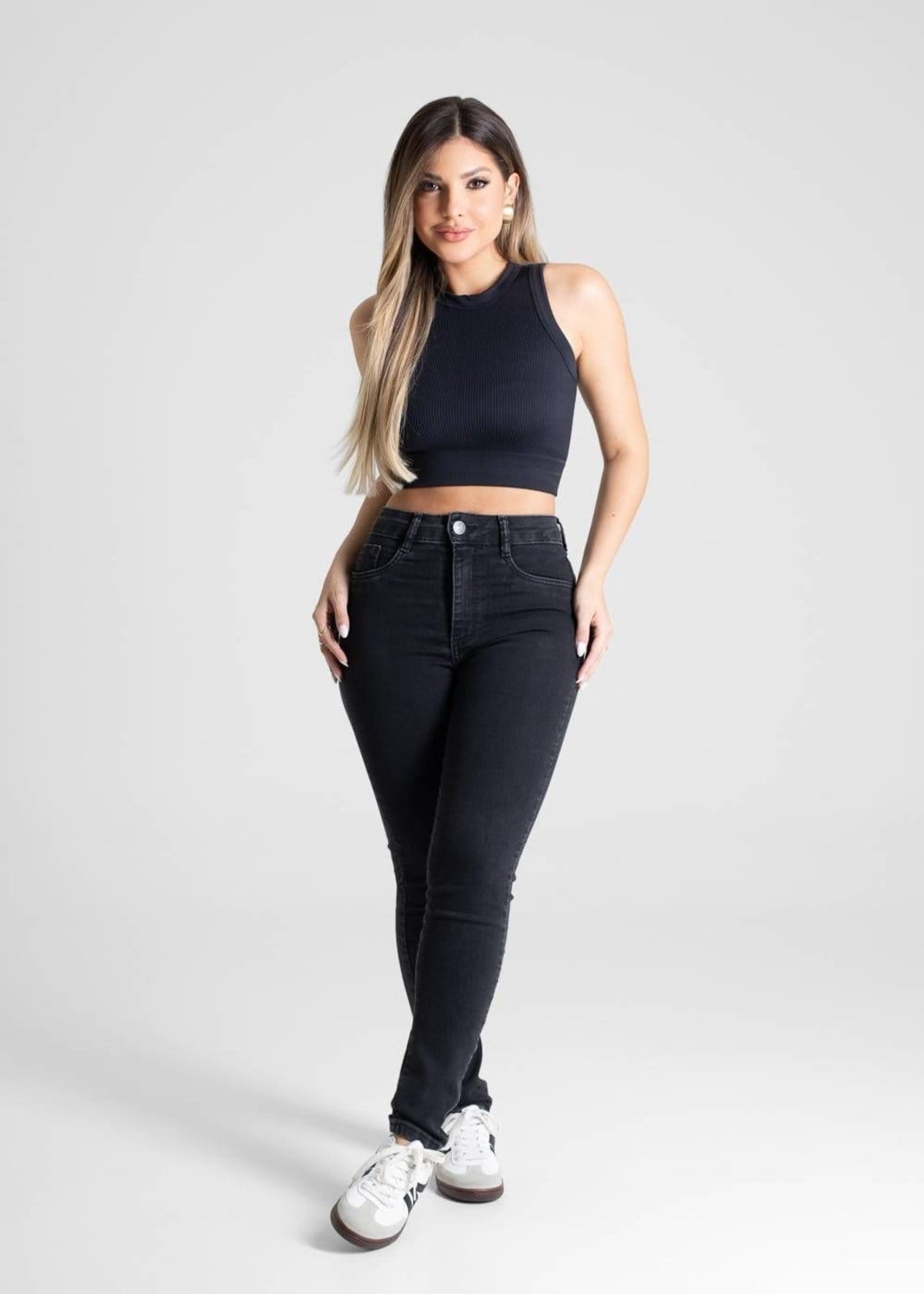 Vista 2 Calça Sarja Sawary Push Up - 280965 Sawary preto
