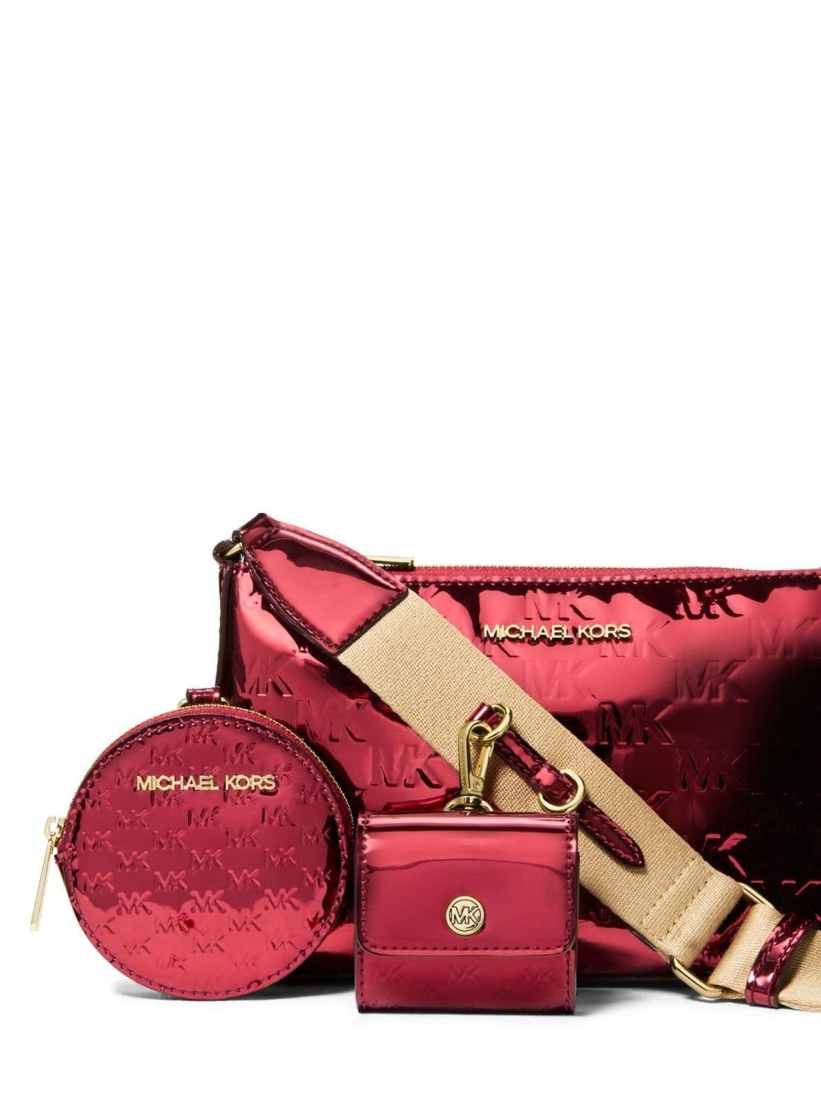 Vista 2 Bolsa Transversal Jet Set Logo Pequena 35F5GTVC1O848 Michael Kors vermelho