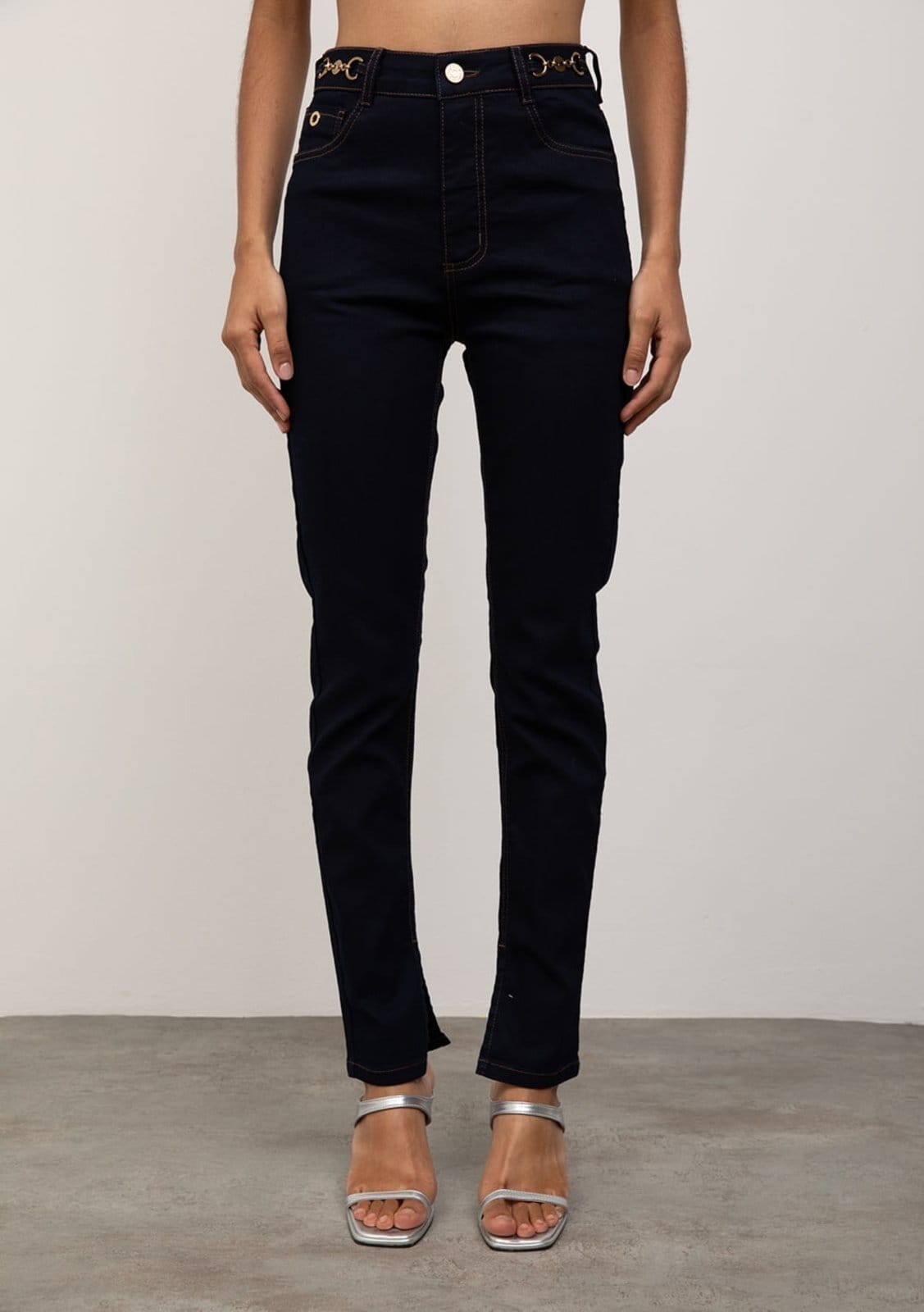 Vista 2 Calça Iódice Skinny Alta IÓDICE azul