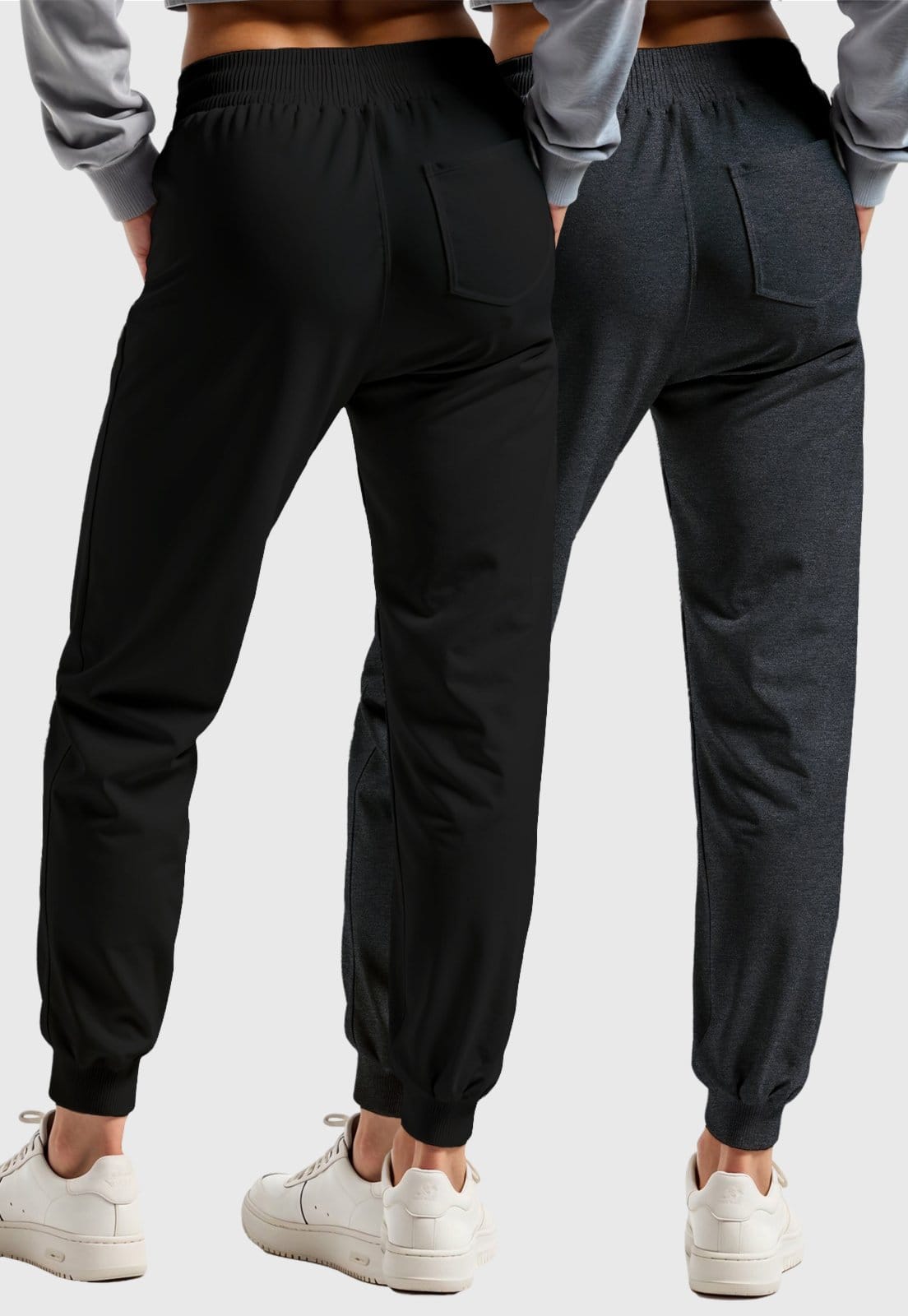 Vista 2 Kit 2 Calças Femininas de Moletom e Chumbo Slim Aconchego e Praticidade Diária Benellys preto