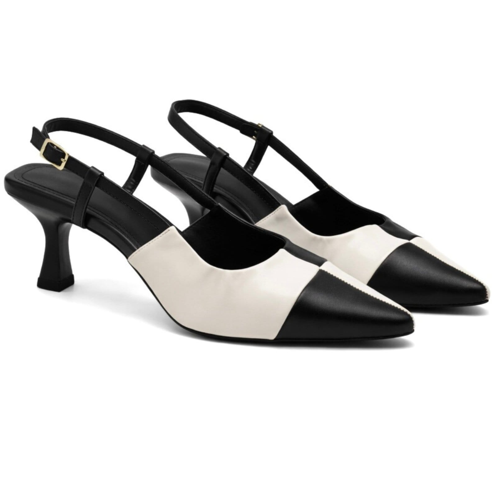 Scarpin Slingback Hannah Footwear Feminino Duo Preto e 5601