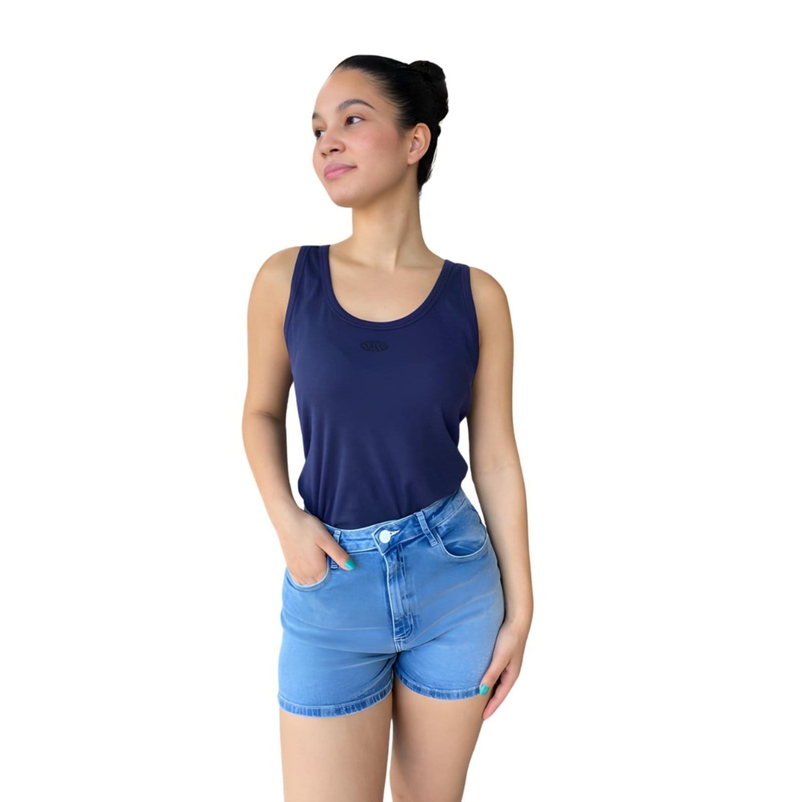 Vista principal Shorts Feminino Mom Flor De Lis Flor de Lis jeans