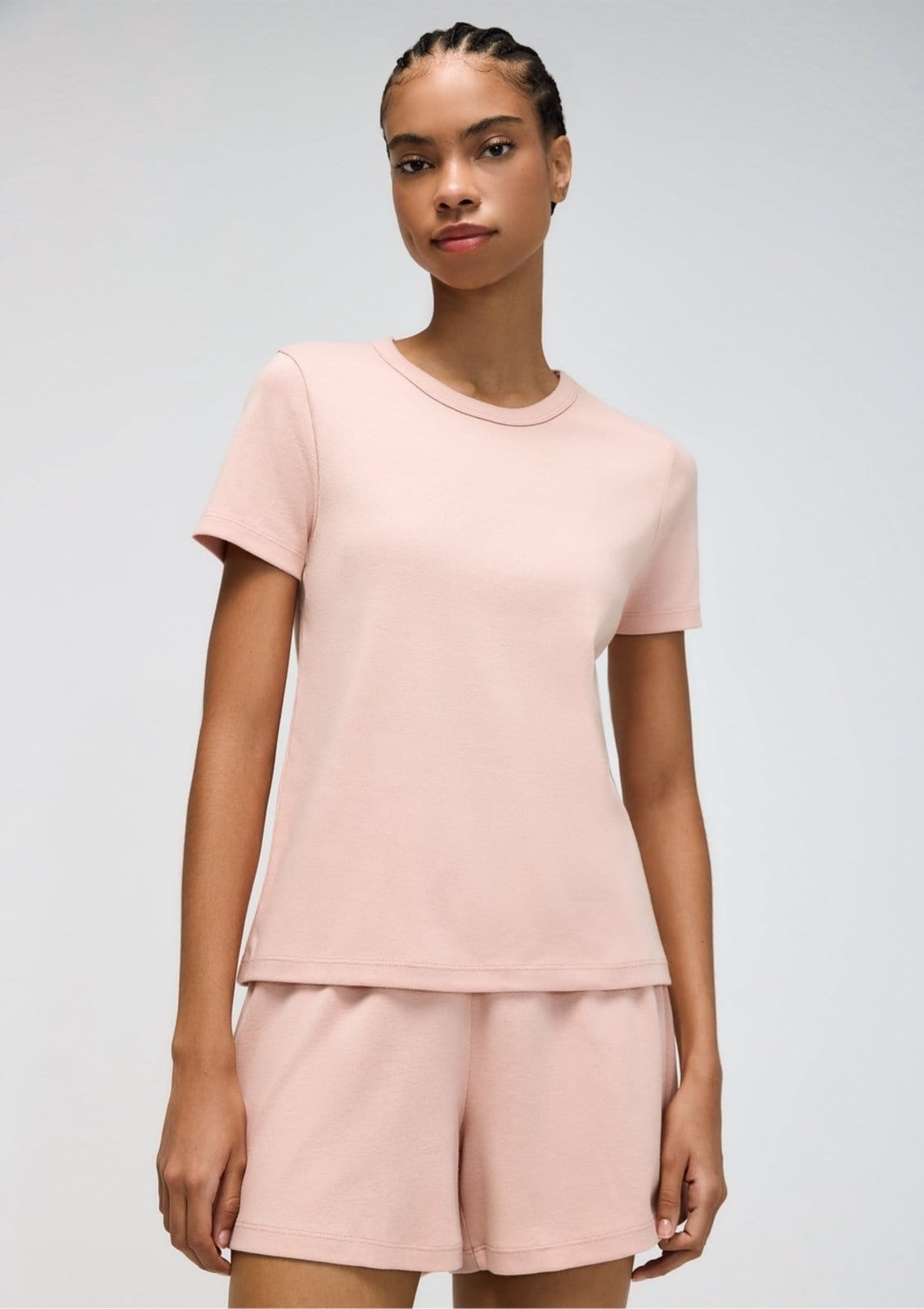 Vista 2 Pijama Curto Feminino Oversized Com Linho Hering HERING INTIMATES rosa