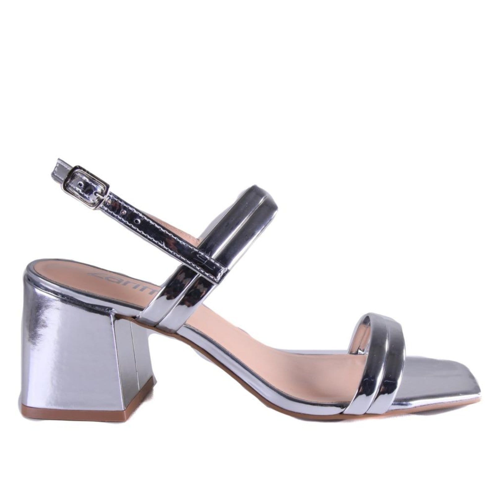 Vista principal Sandália Feminina Zariff Metalizada 1440-03 Espelhado Prata Zariff incolor