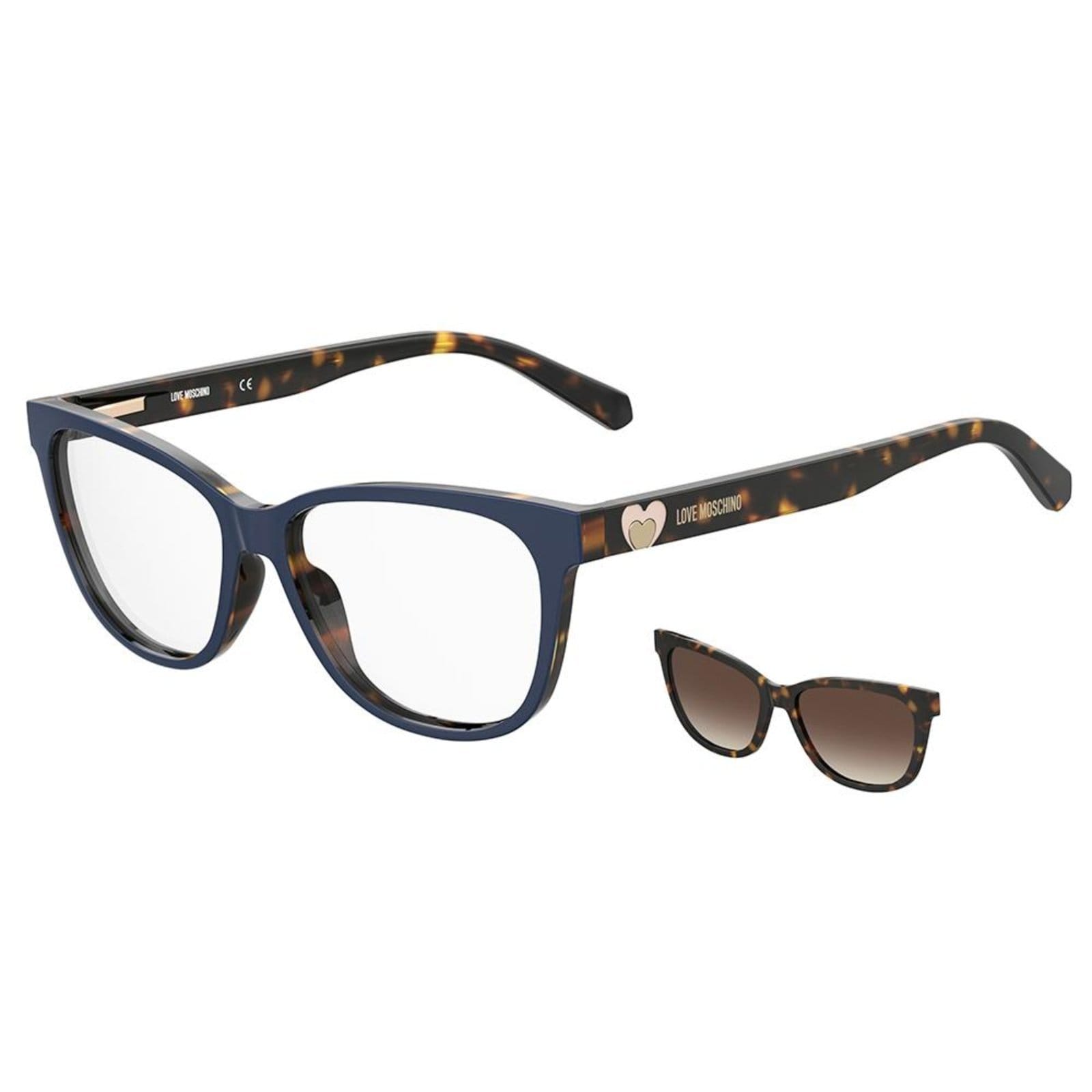 Armação Clip On Moschino Love Mol052/Cs 086 - Marrom 53