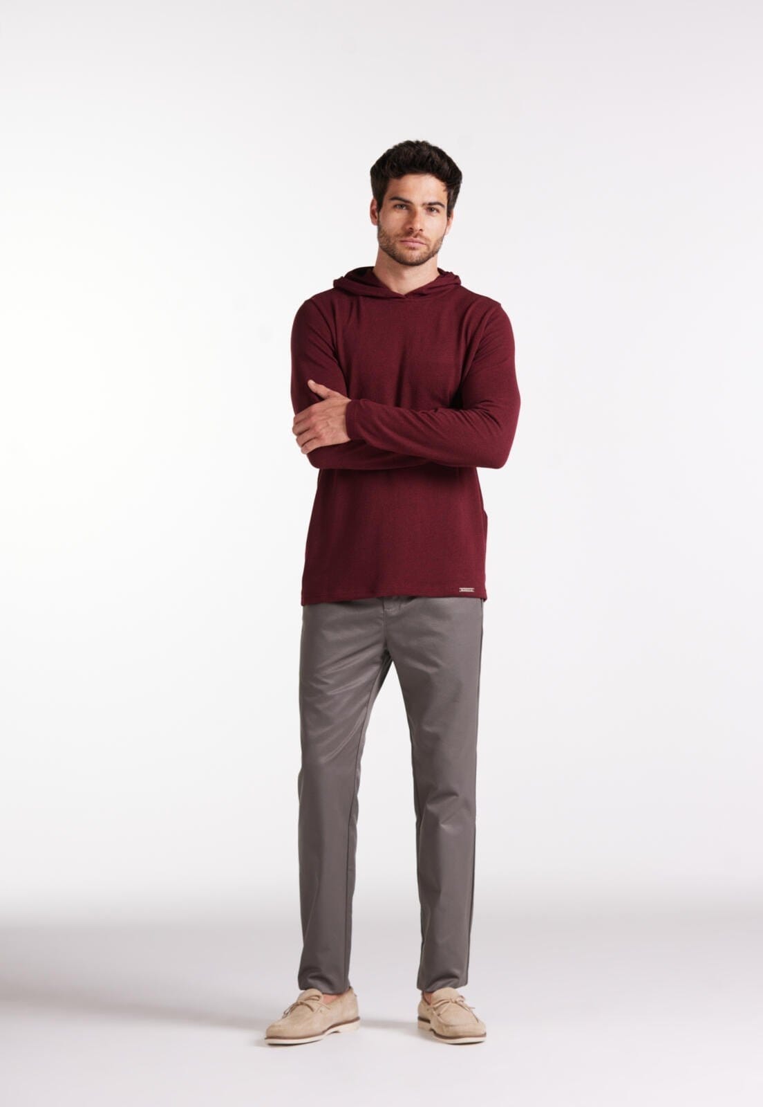 Vista principal Calça Alfaiataria Com Elástico Traymon Chumbo Traymon cinza