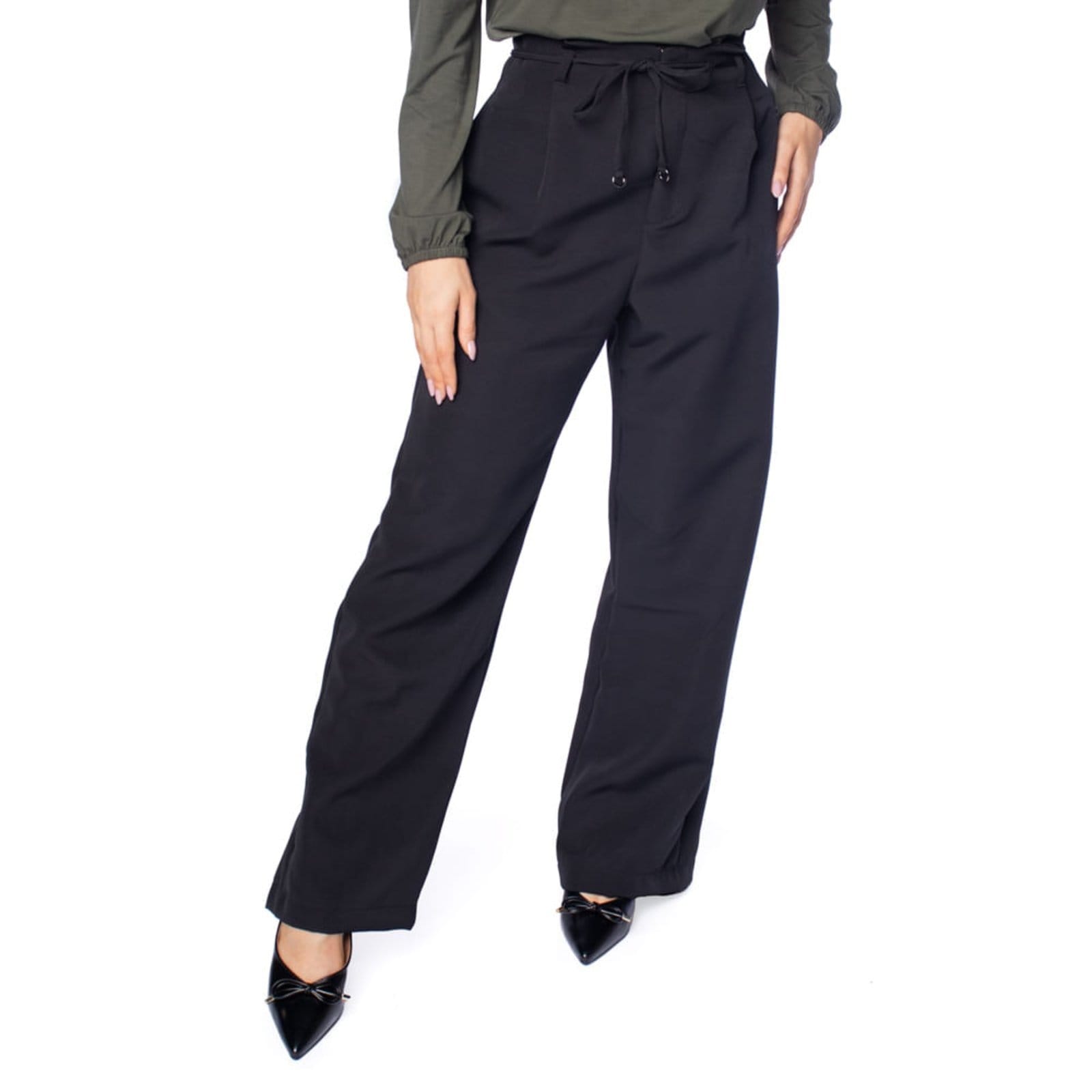 Vista principal Calça Endless Pantalona Feminina Rovitex com Laço Rovitex preto