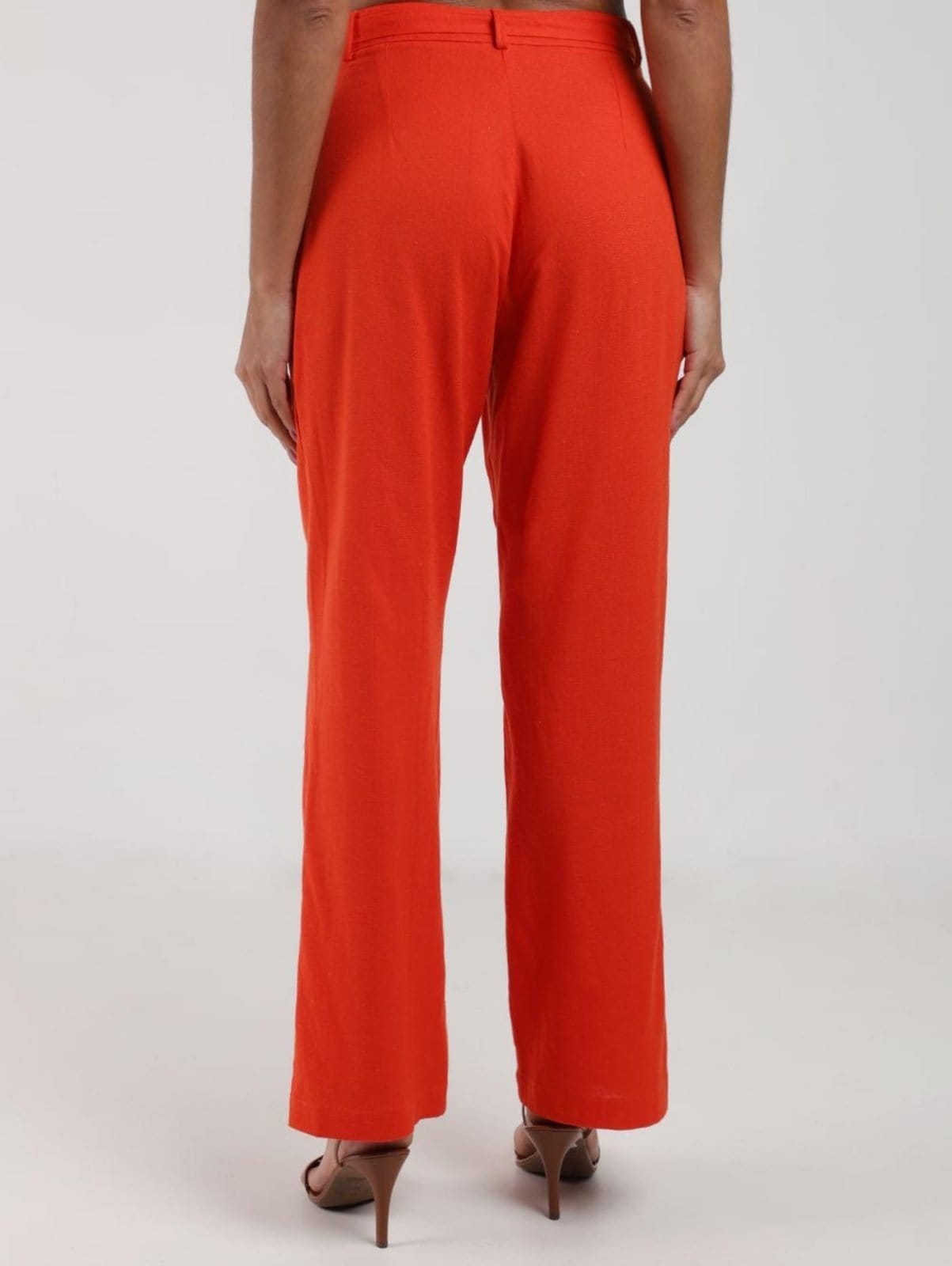 Vista 2 Calça Alfaiataria Reta Autentique Feminina LARANJA Autentique unico