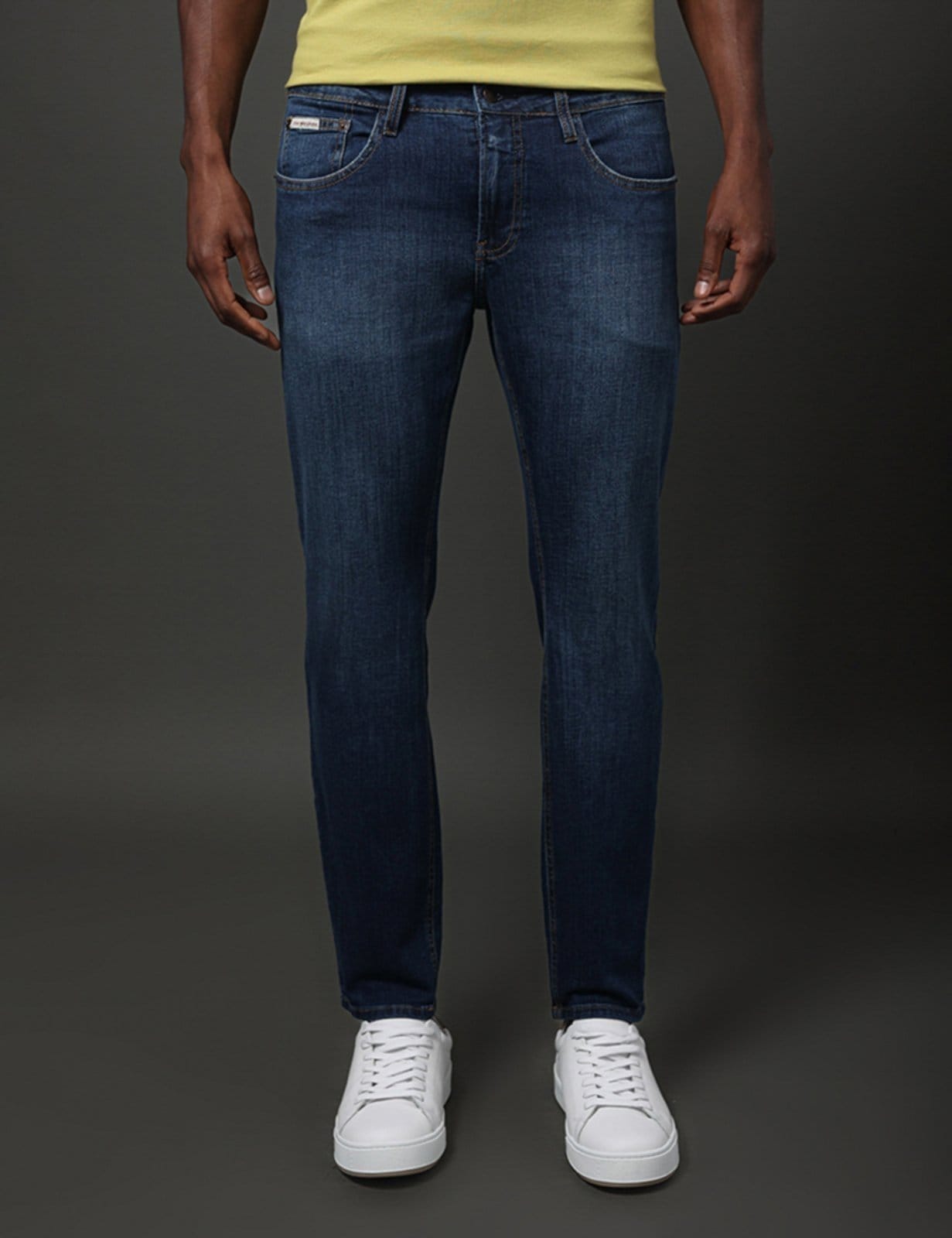 Vista principal Calça Jeans Masculina Super Skinny 5 Pockets Calvin Klein Jeans - Marinho Calvin Klein Jeans azul marinho