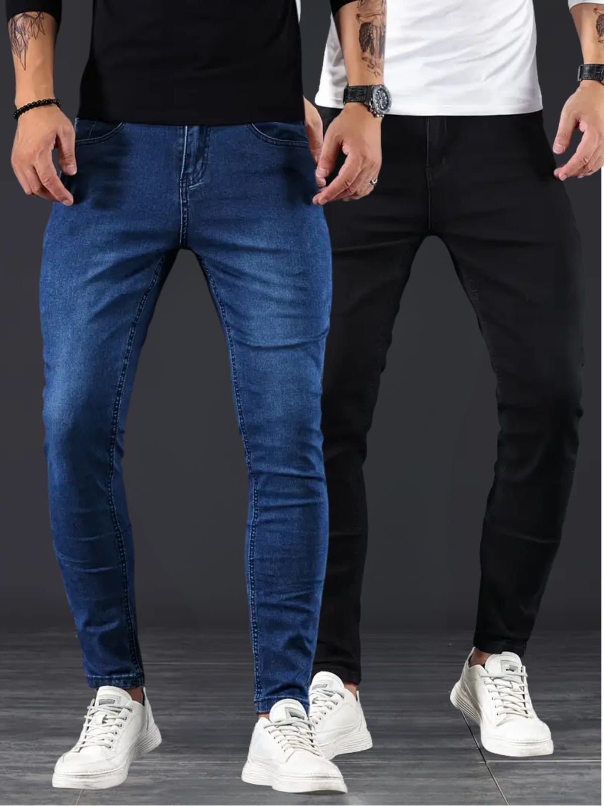 Kit 2 Calça Jeans Masculina Skinny Alpha Street Wear Confortável e Casual