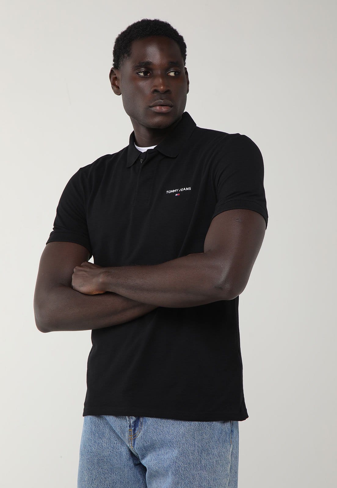 Camisa Polo Masculina Tommy Jeans TJM Entry Graphic Tee EXT Preta