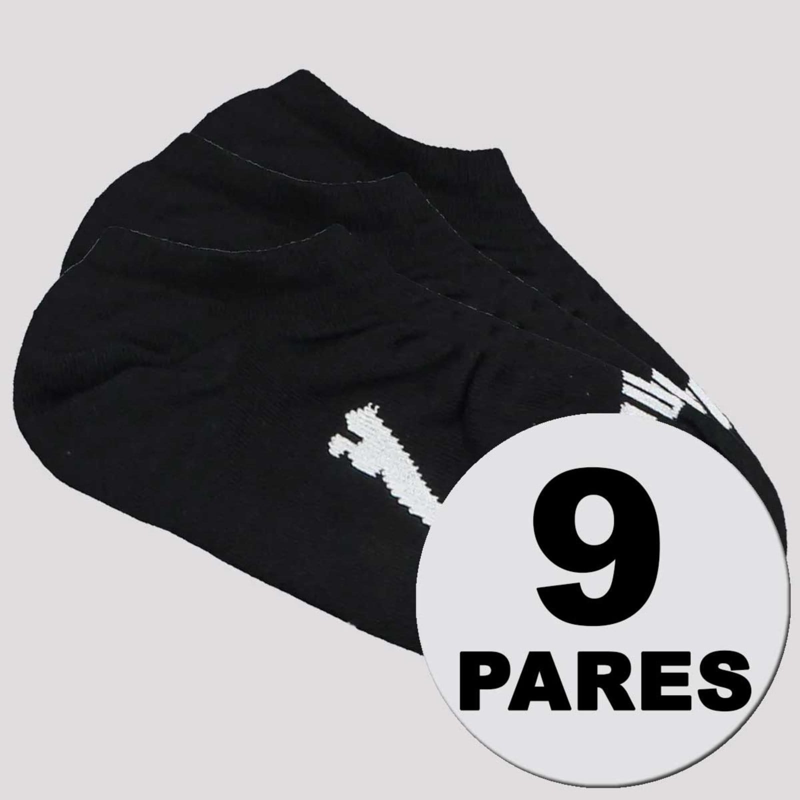 Kit Meia Puma Sapatilha 9 Pares Feminina Preta