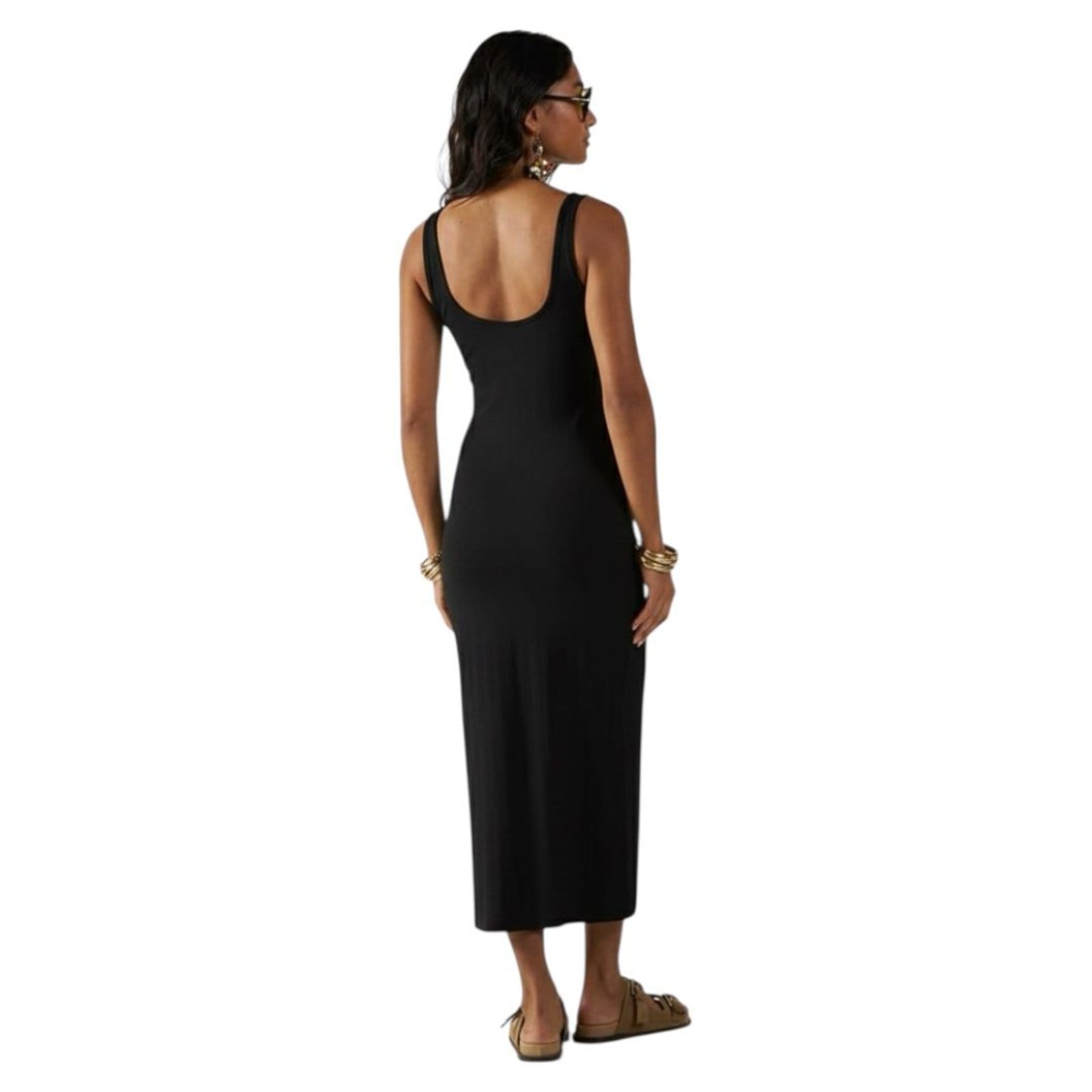 Vista 2 Vestido Slim Midi Canelado Colcci CLC Colcci CLC preto