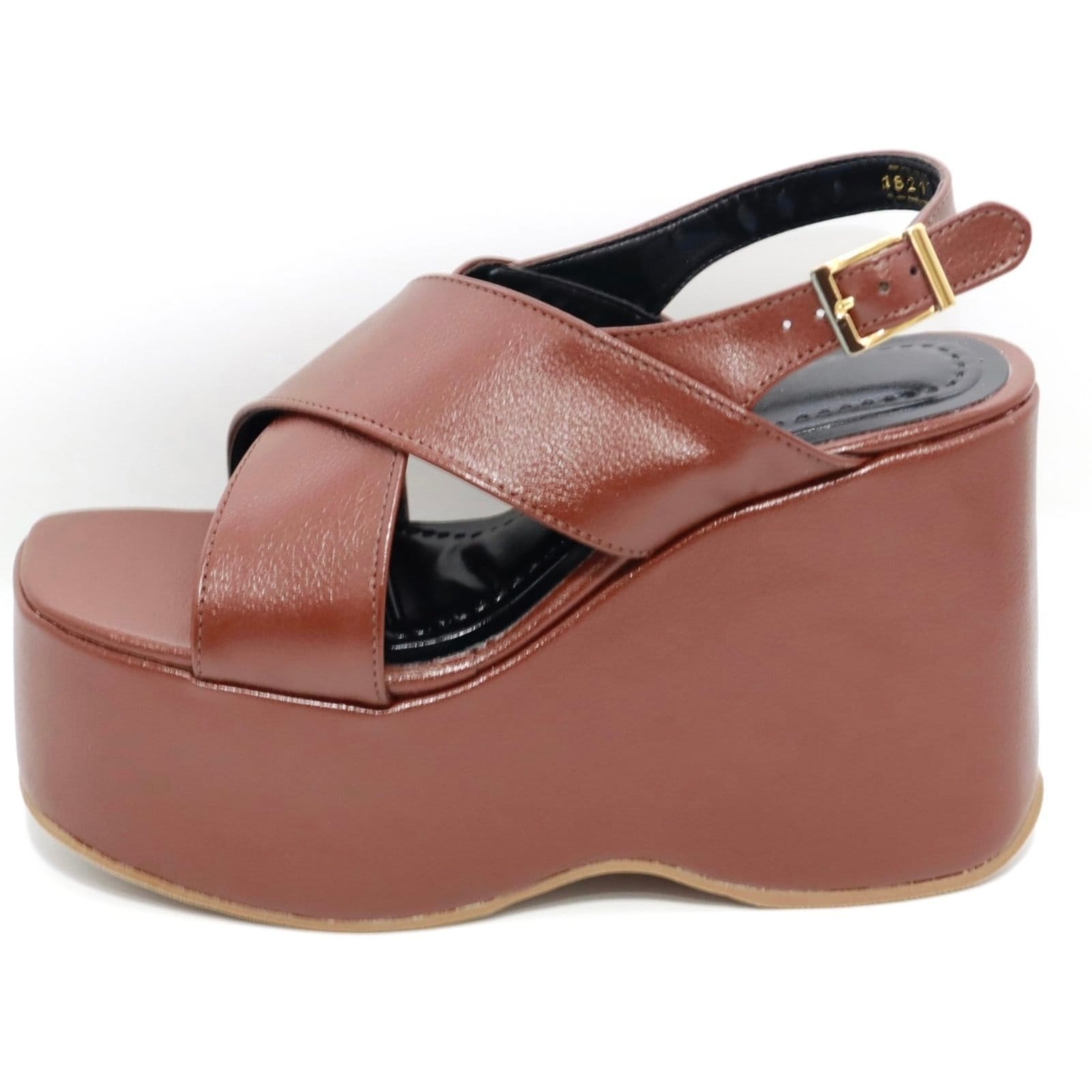 Vista 2 Sandália Feminino Anabela Plataforma 182174 Floter Cacau Flor Da Pele Hannah Footwear marrom