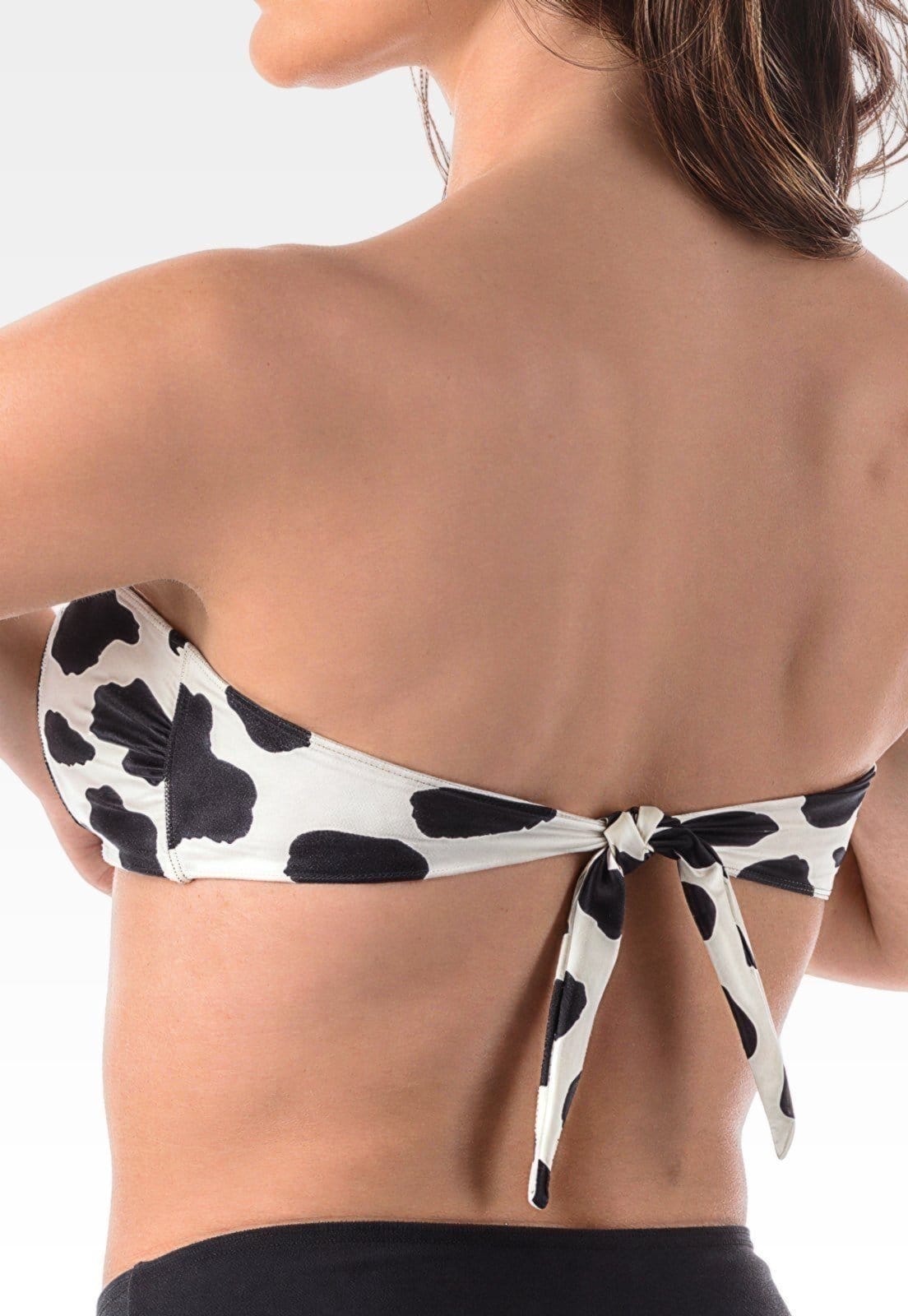 Vista 2 Top Summer Soul Tomara Que Caia Torcido Com Bojo e Alça Removível Poá Summer Soul branco/estampado/preto