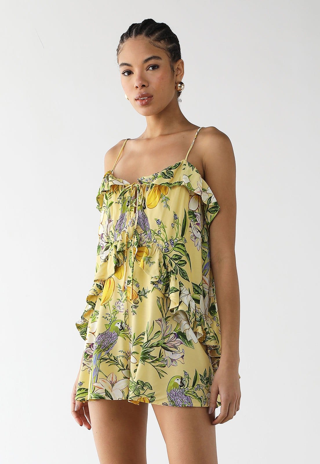 Macacão Feminino FARM Estampa Tropical Curto