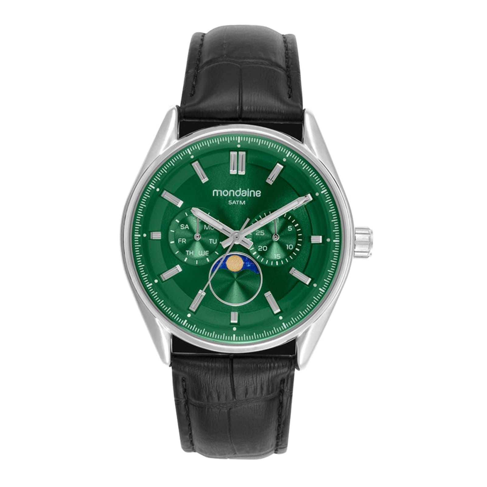 Relógio Masculino Mondaine Mostrador Verde Couro Genuíno