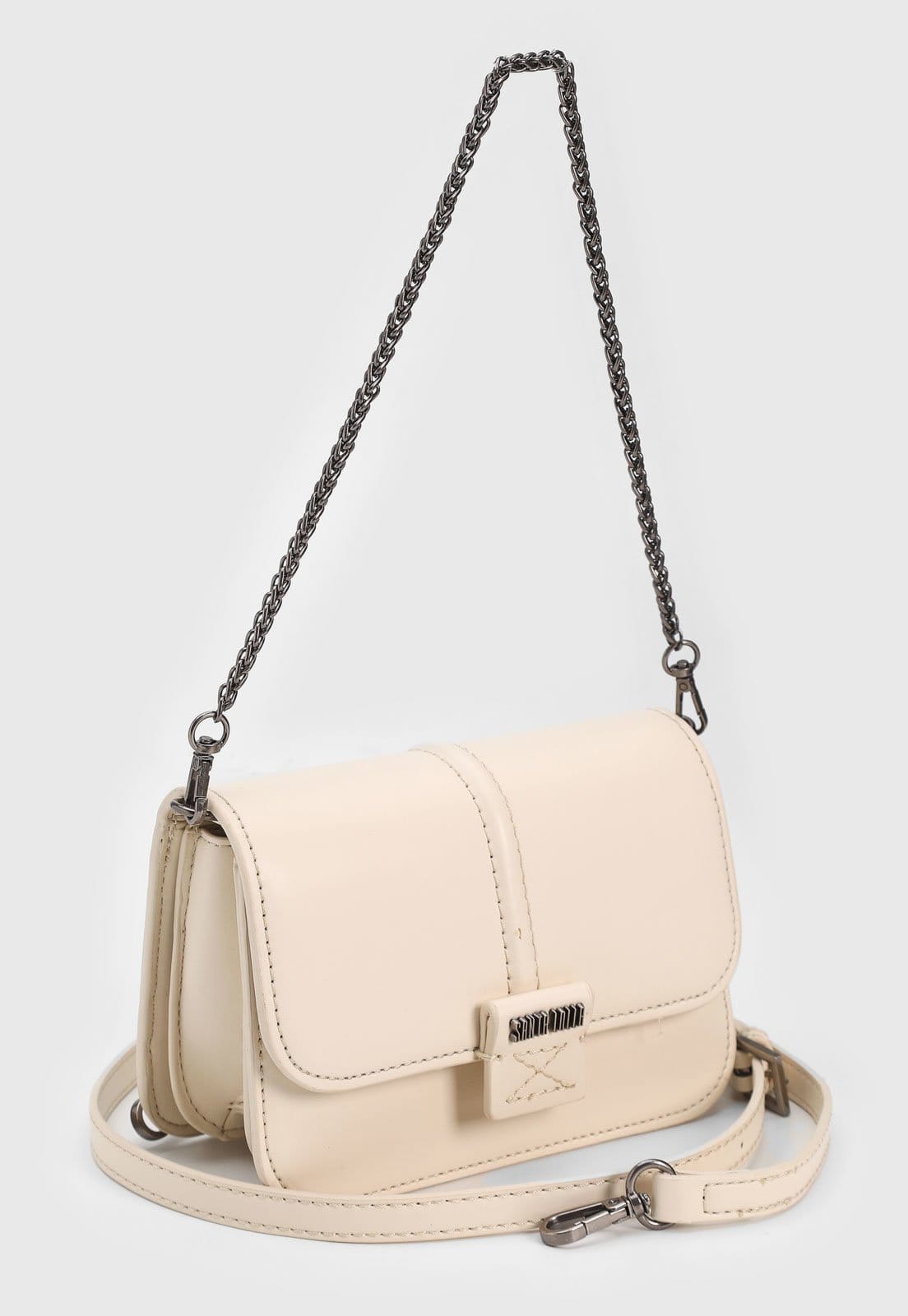 Vista 2 Bolsa Tiracolo Santa Lolla Logo Off-White Santa Lolla off-white white