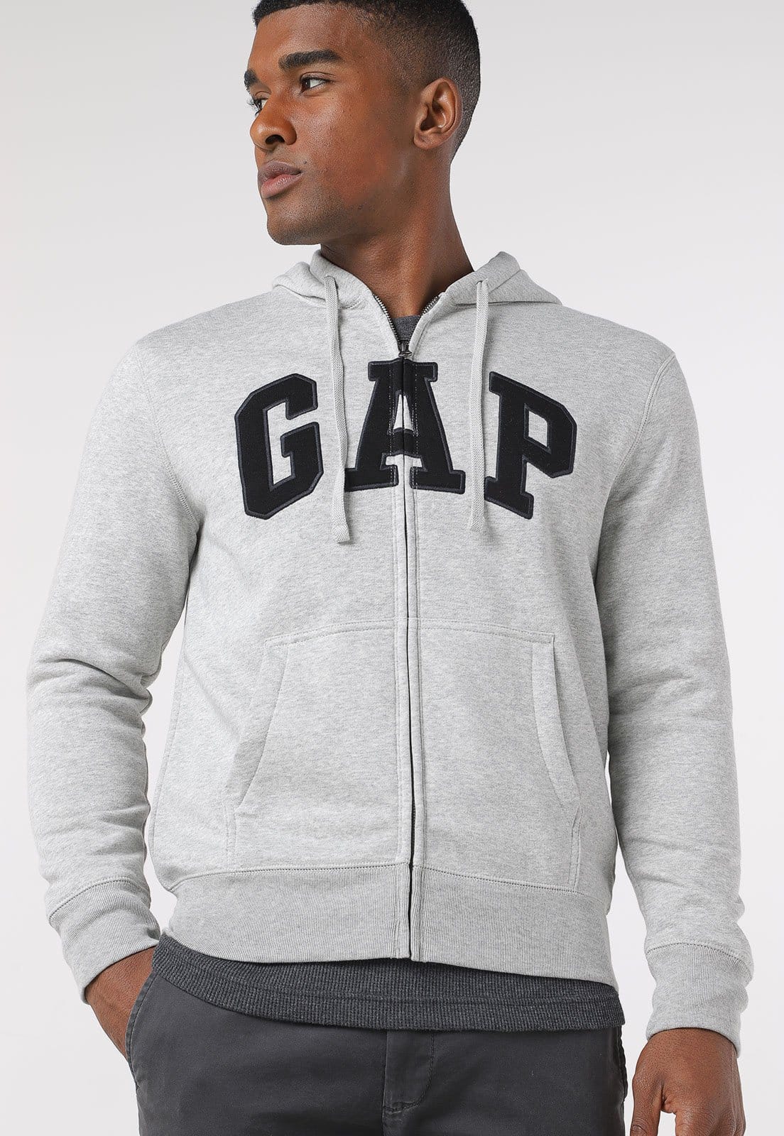 Blusa de Moletom Flanelada Aberta GAP Capuz