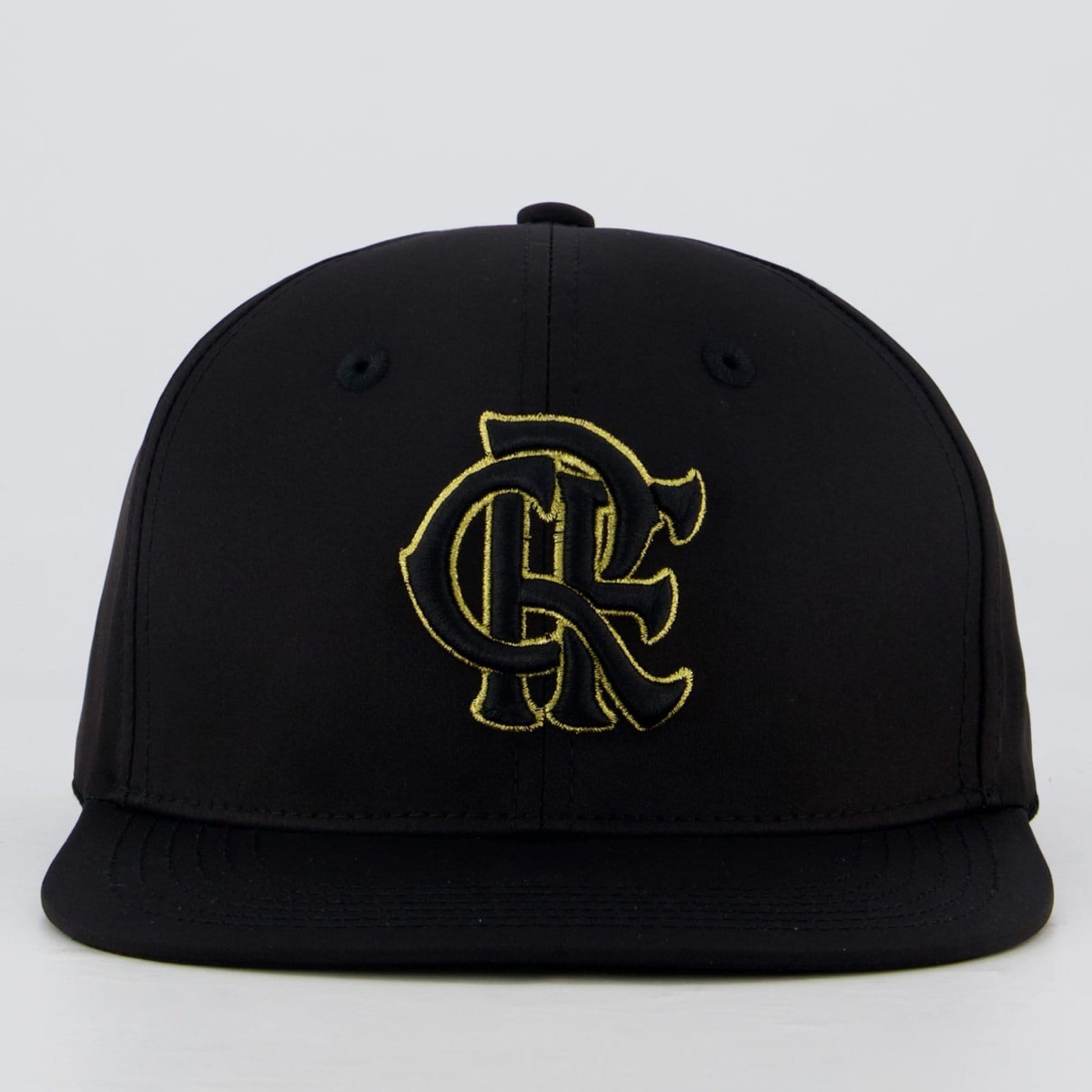 Vista 2 Boné Flamengo 6 Gomos e Dourado Supercap preto