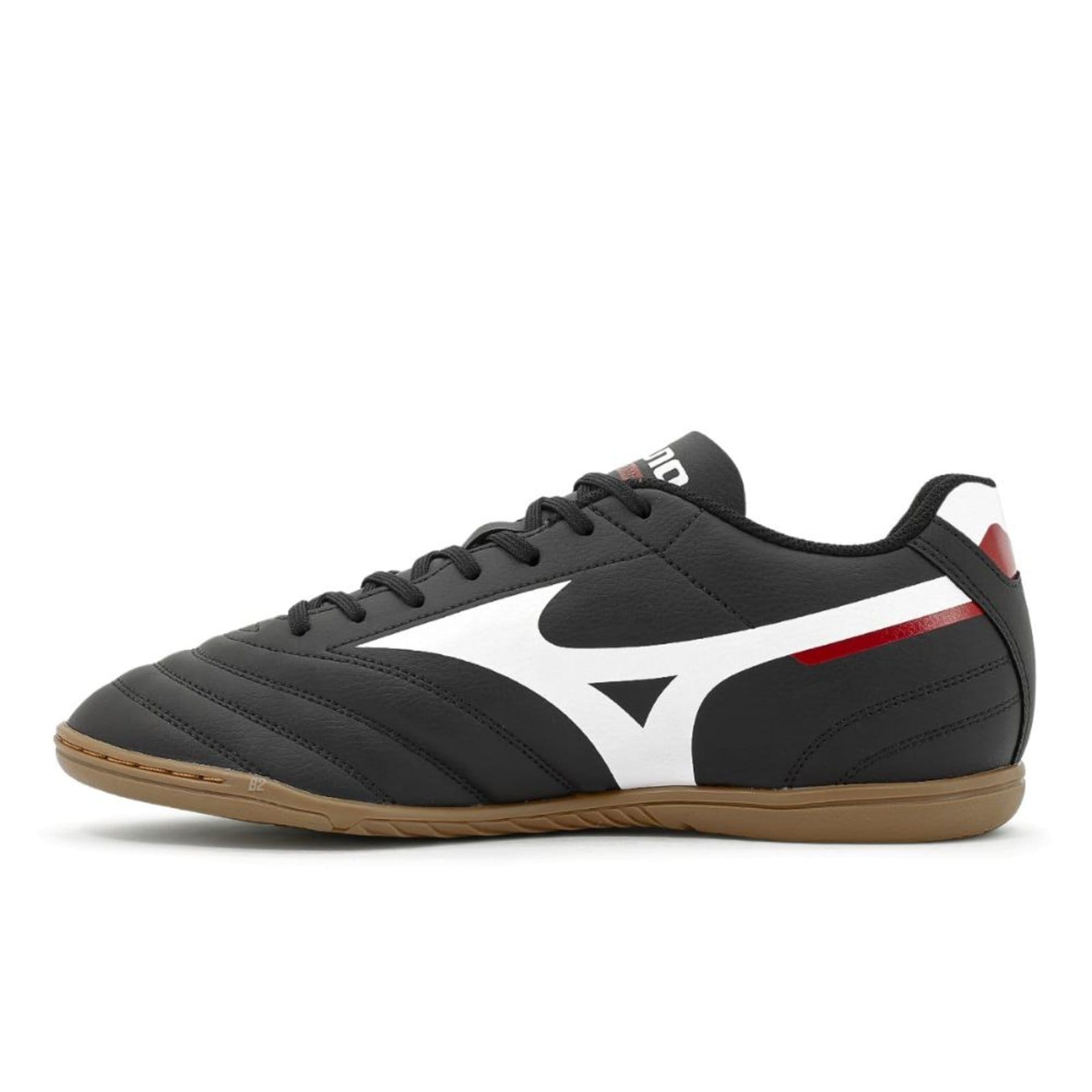 Vista 2 Chuteira Futsal Mizuno Morelia Club In + 3 Pares de Meias Mizuno preto