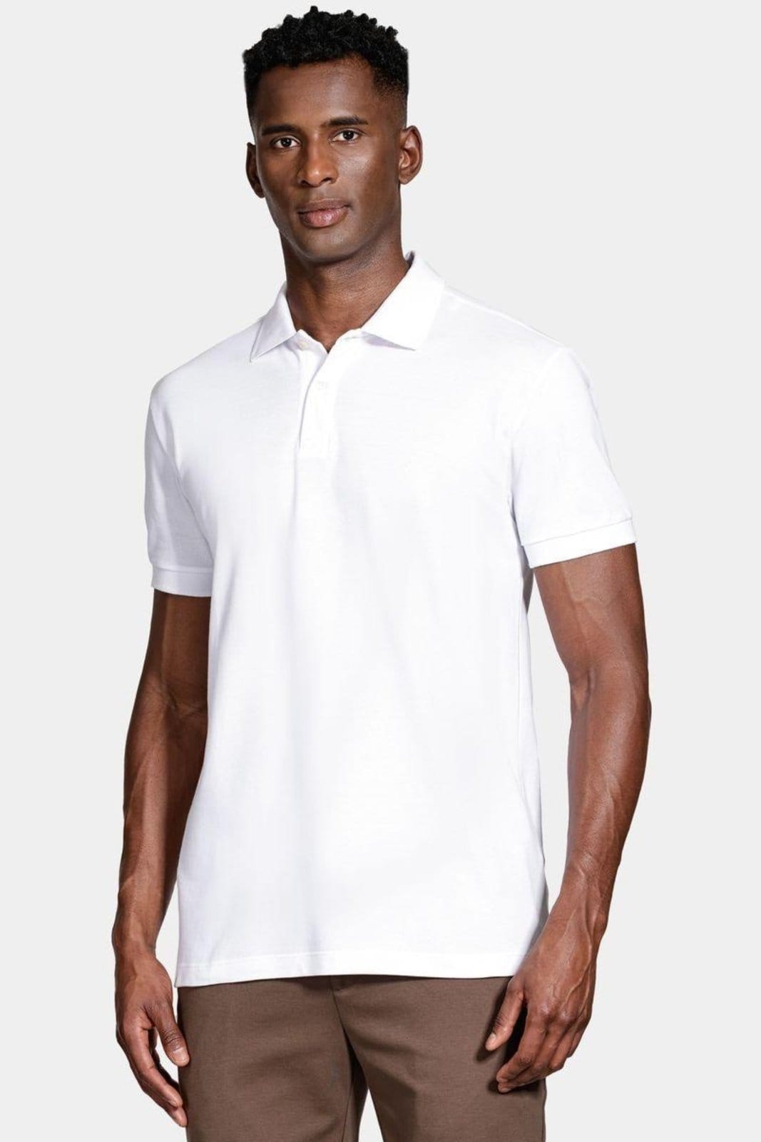 Vista principal Polo Aramis Algodão Piquet Manga Curta Aramis branco