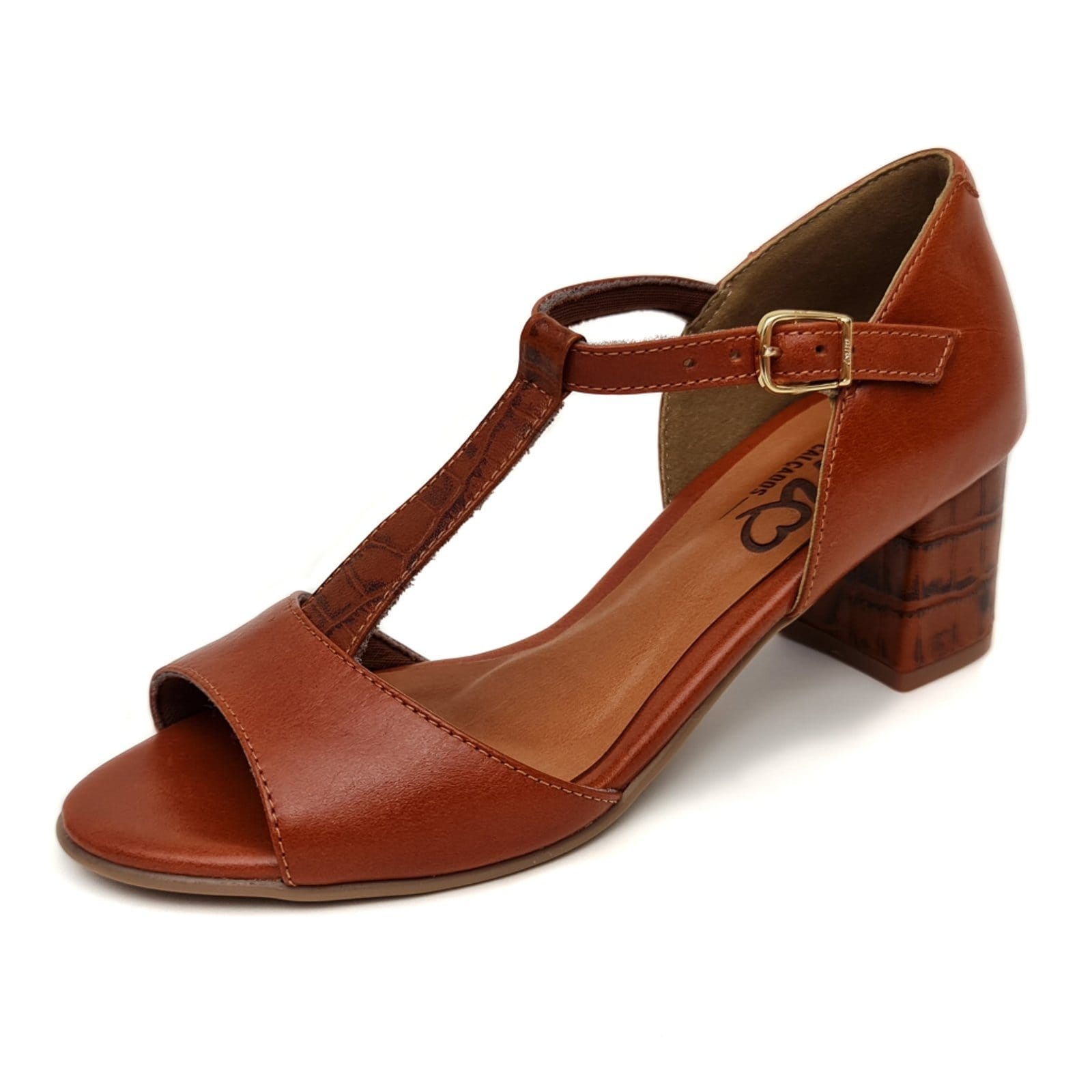 Sandália de Salto em Couro Amo Calçados Julia