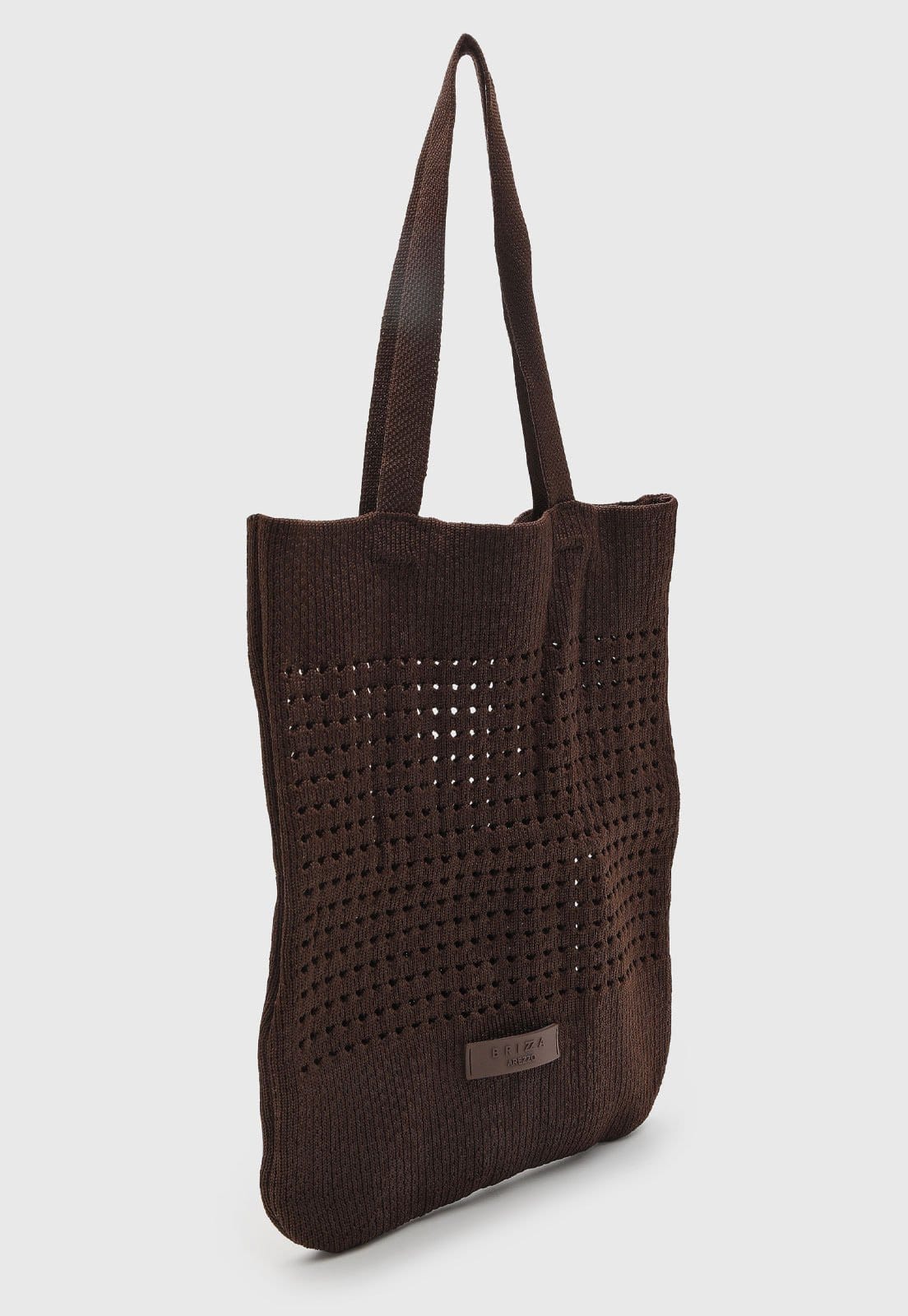 Vista 2 Bolsa Feminina Brizza Arezzo Grande Trama Brizza Arezzo marrom