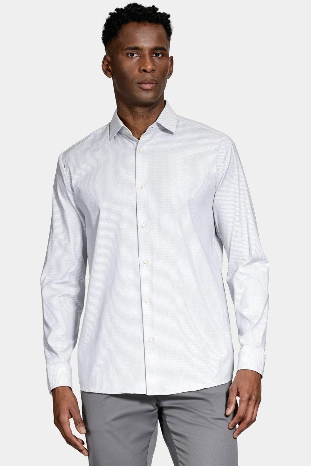 Vista 2 Camisa Aramis Manga Longa Regular e Cinza Aramis branco