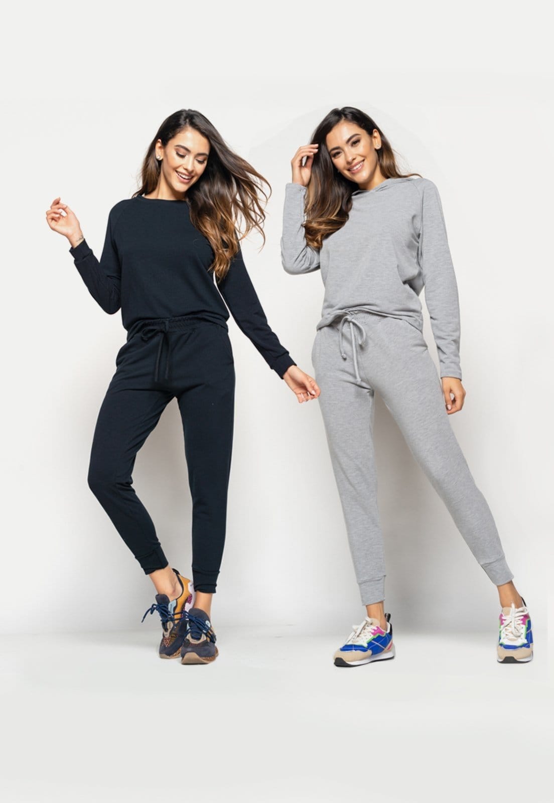 Kit 2 Calças Salvatore Comfy Jogger Moletinho Preto e Mescla