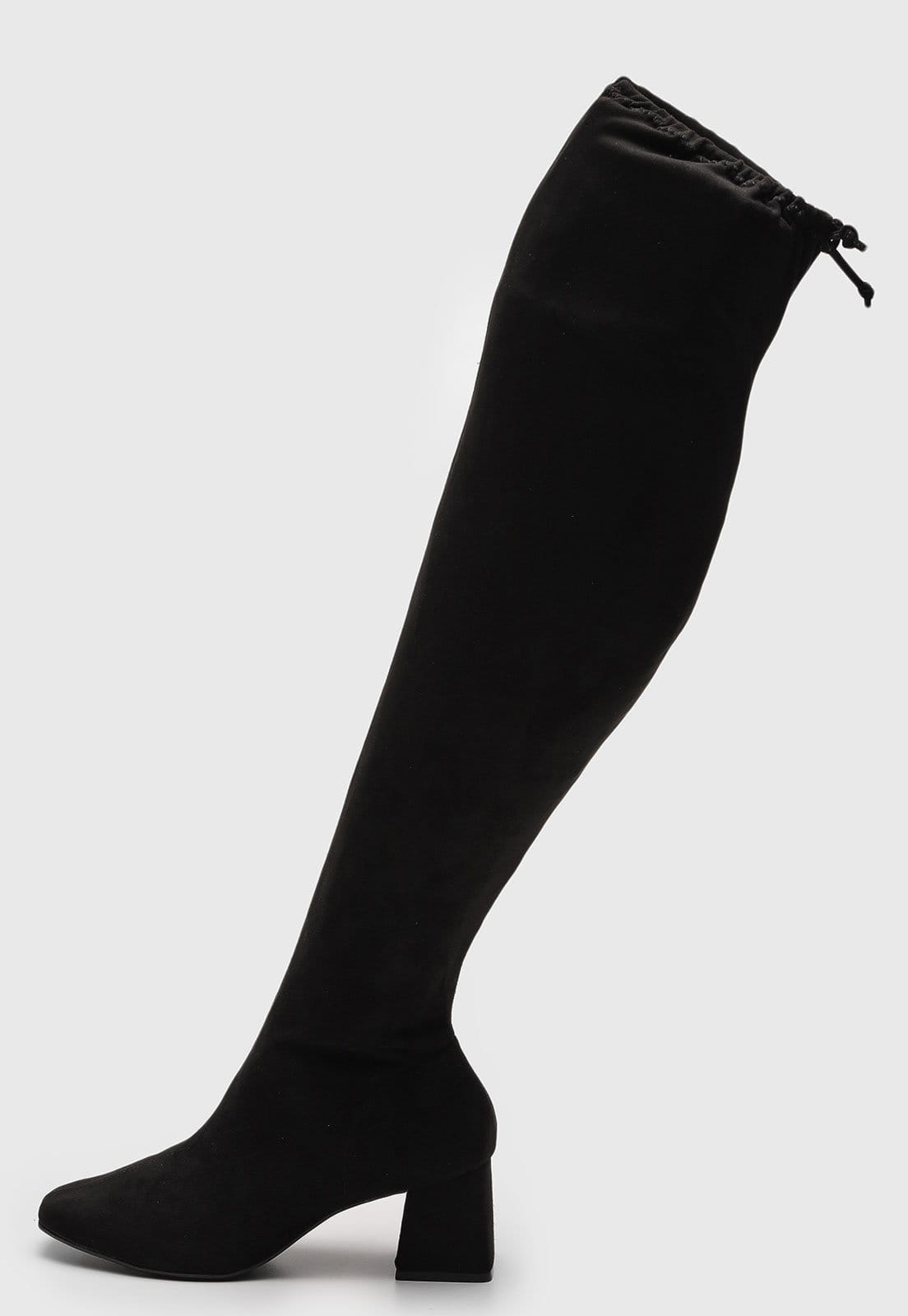 Bota Over The Knee cê Camurça Preta