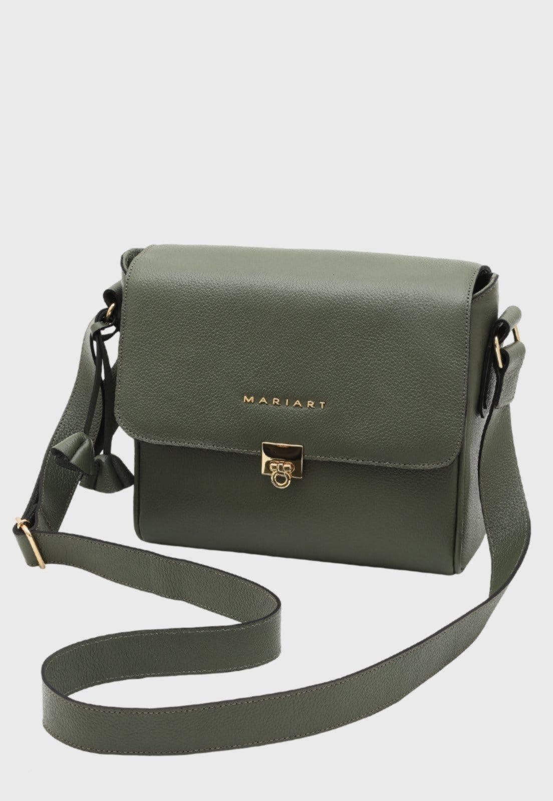 Bolsa Transversal Couro Mariart Âmbar Army