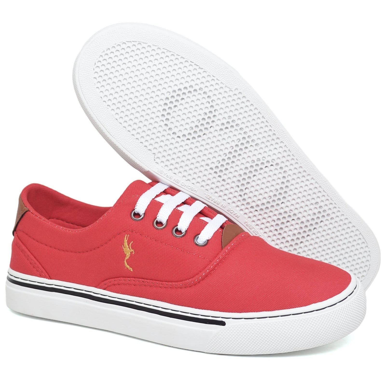 Vista 2 Tênis Sapatênis Feminino Estiloso Vermelho Polo Blu com Relógio Digital do 33 ao 40 Polo Blu vermelho blu