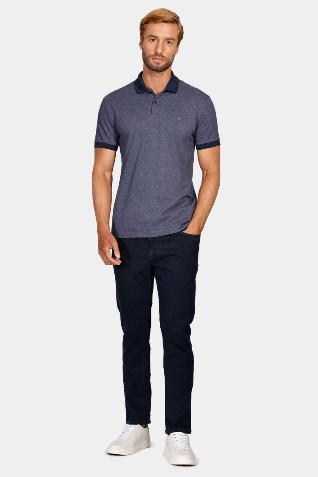 Vista 2 Calca Jeans Slim Basica Blue Azul Aramis incolor blue