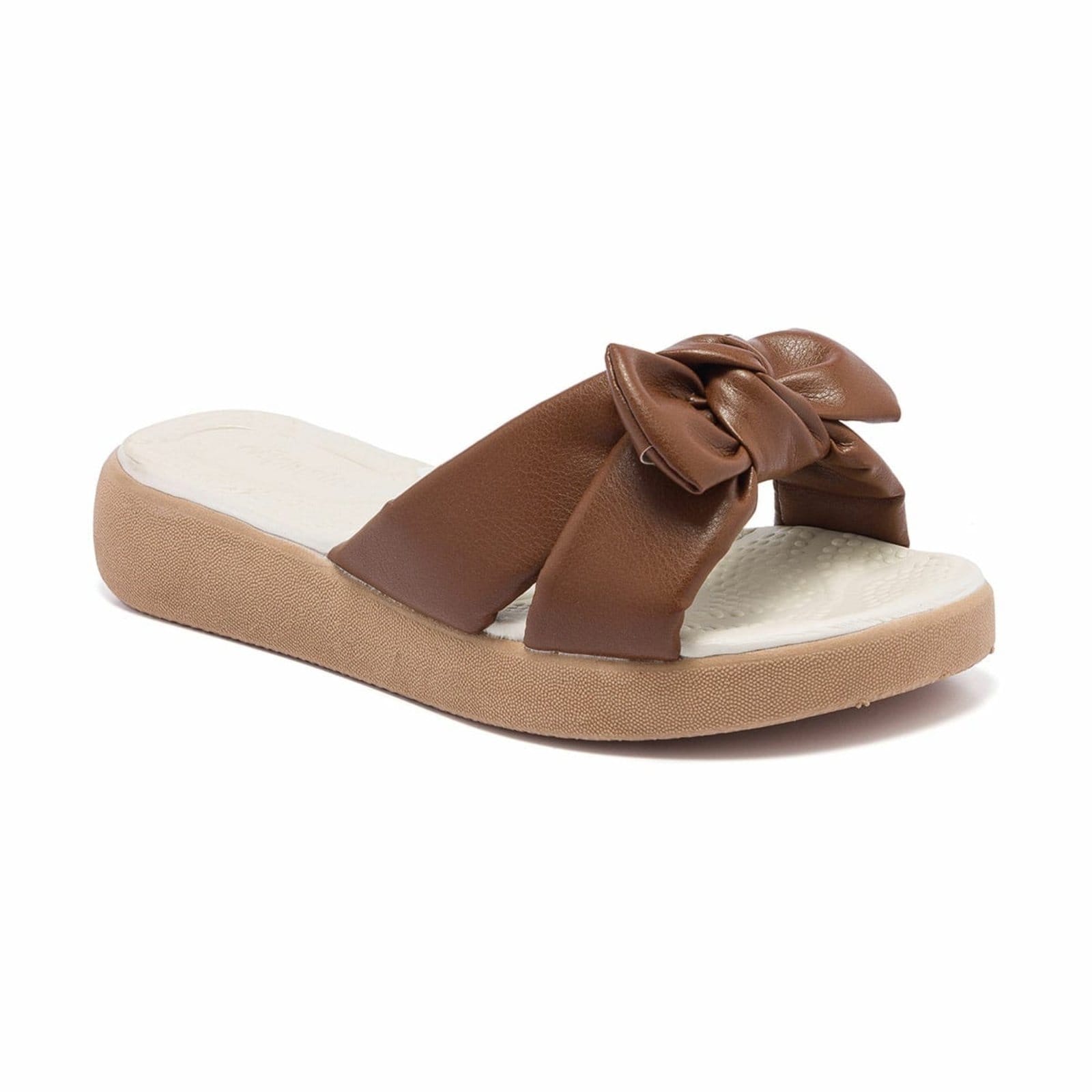 Vista 2 Chinelo Confort laço Ortopédico Massageador confortavel Silvia Bertuccio marrom