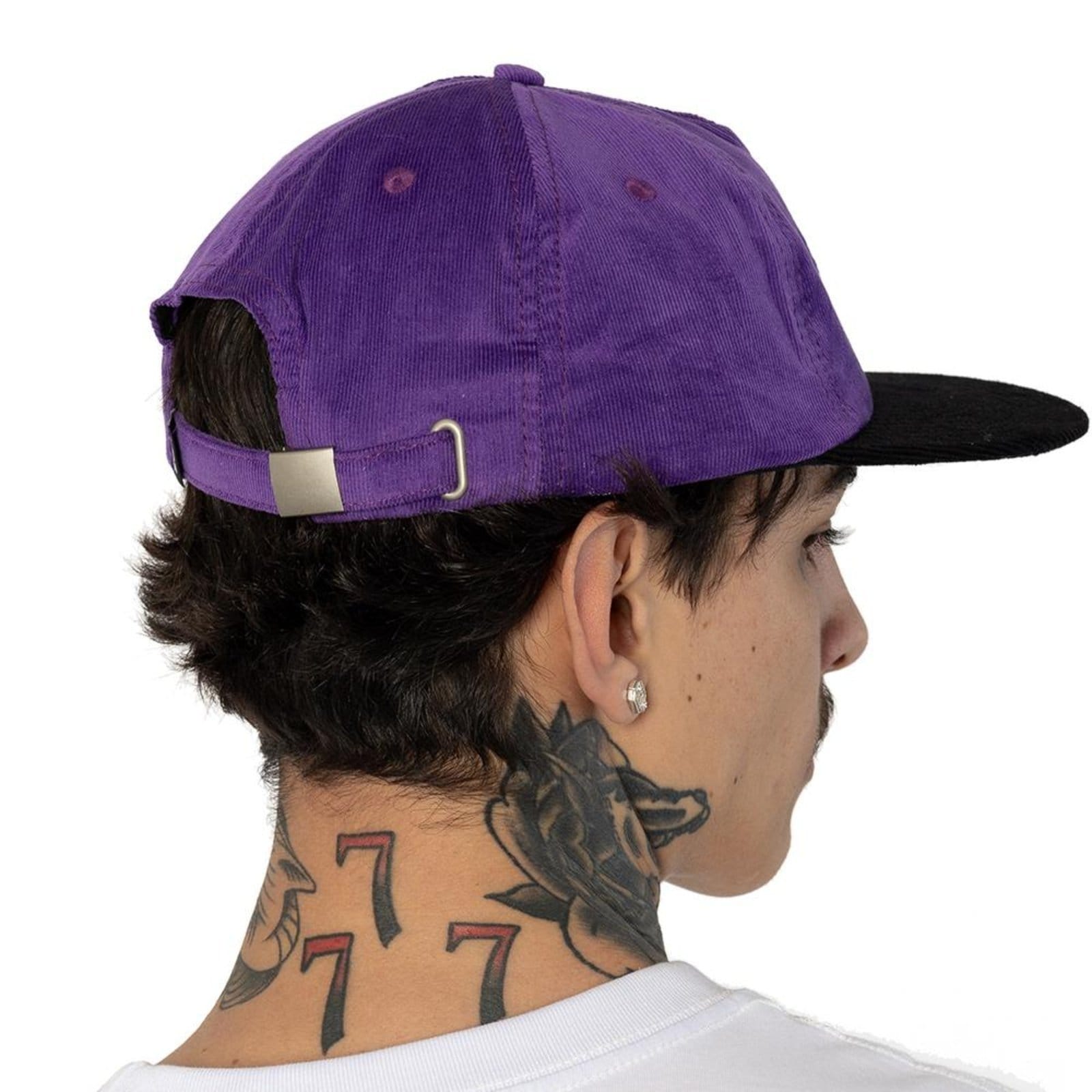 Vista 2 Boné Lost Aba Reta Dad Cap Lost Veludo WT25 Lost roxo