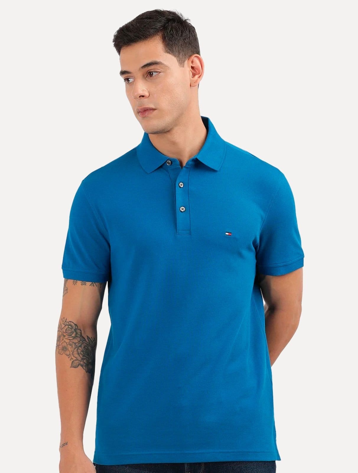Polo Tommy Hilfiger Masculina Slim Piquet 1985 Vibrant Royal