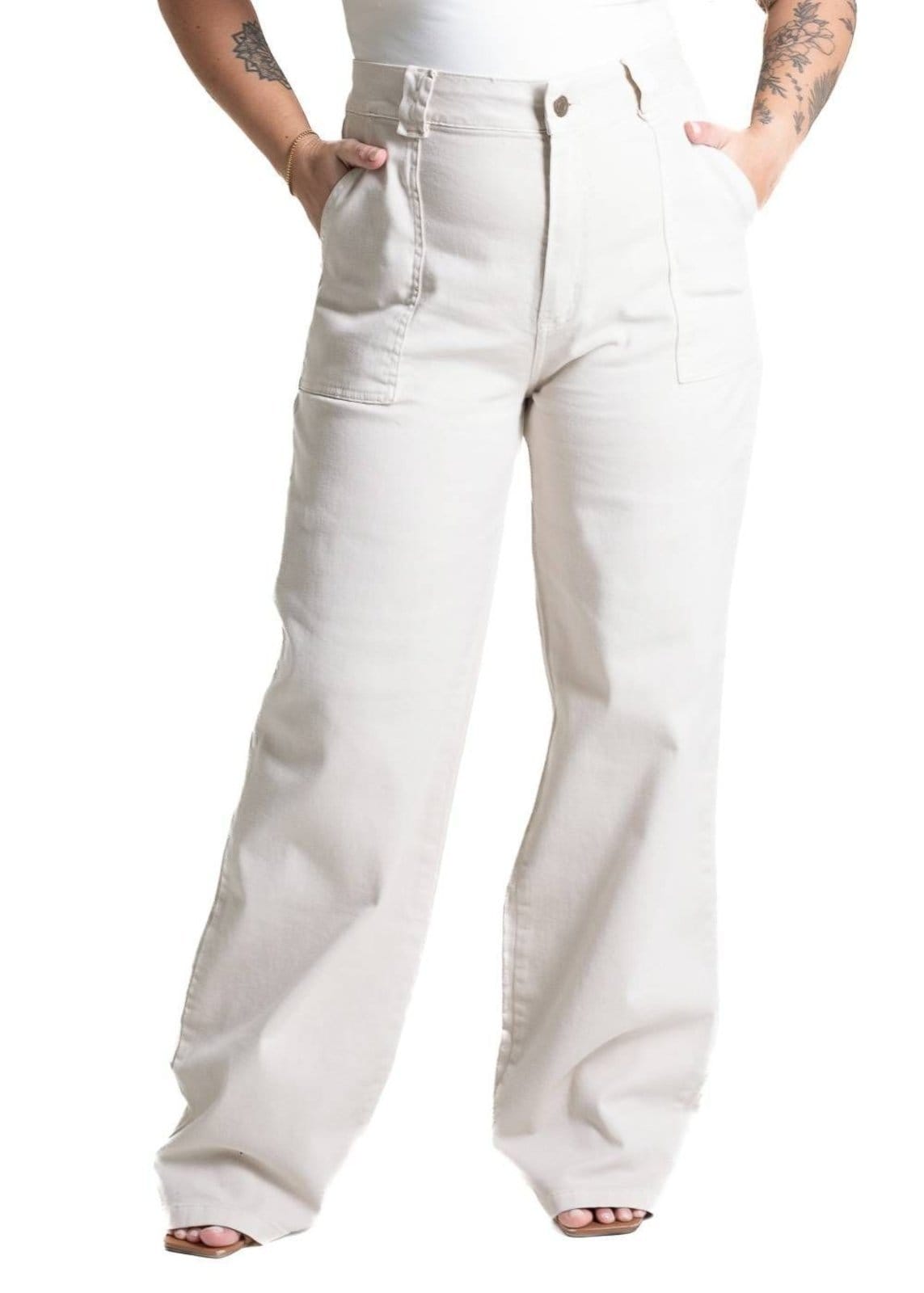 Calça Sarja Sawary Plus Size Wide Leg - 282158