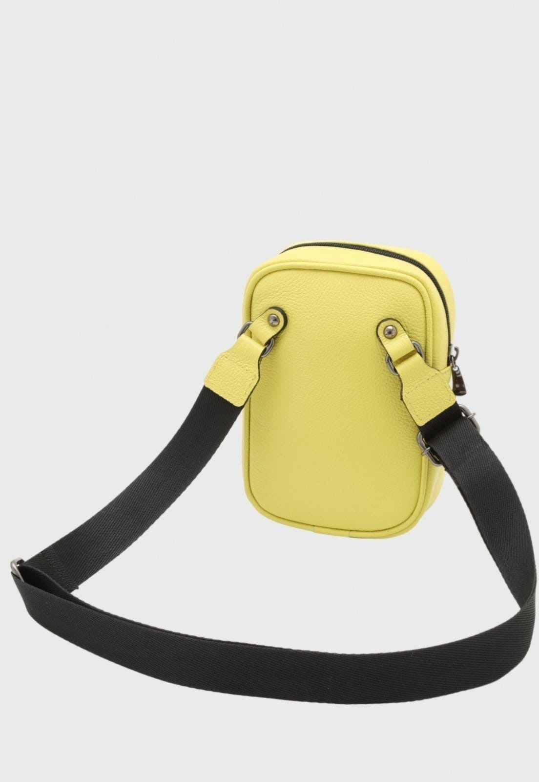 Vista 2 Bolsa Crossbody de Couro Mariart Lolla Pop Citrus Mariart amarelo