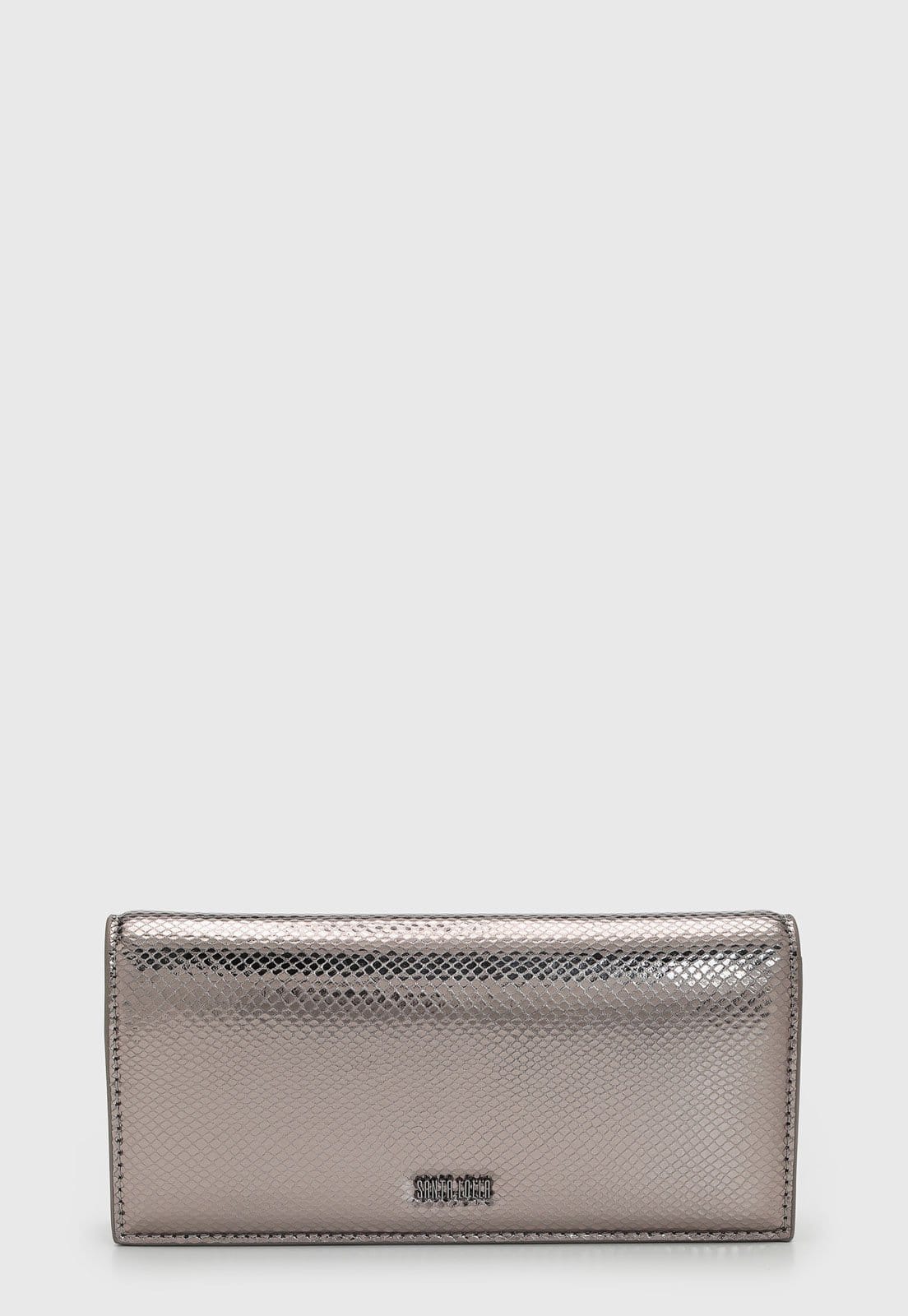 Vista principal Bolsa Feminina Santa Lolla Texturizada Metalizada Santa Lolla grafite